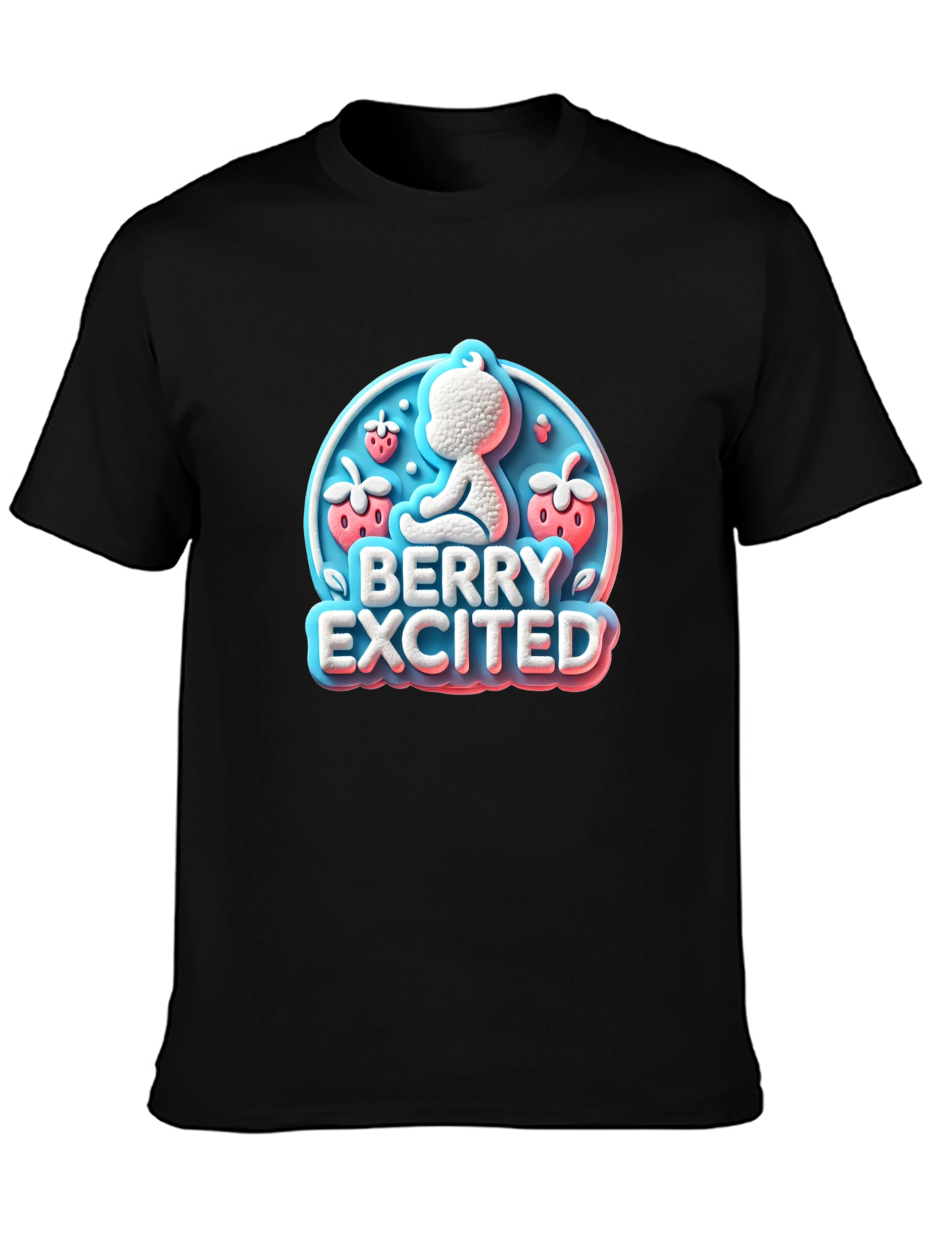 Berry Excited Baby Graphic Tee - Cute Unisex Shirt