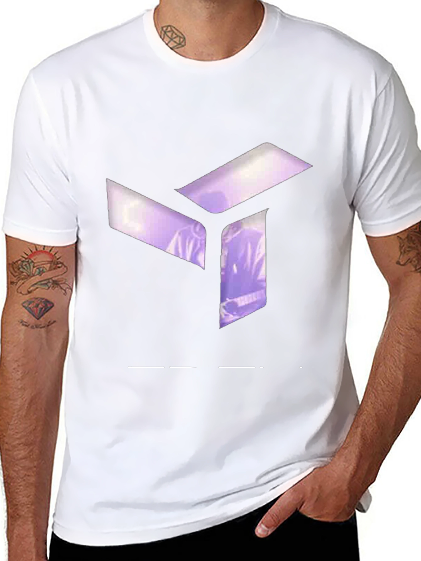Abstract Cube Graphic Black T-Shirt - Modern Style