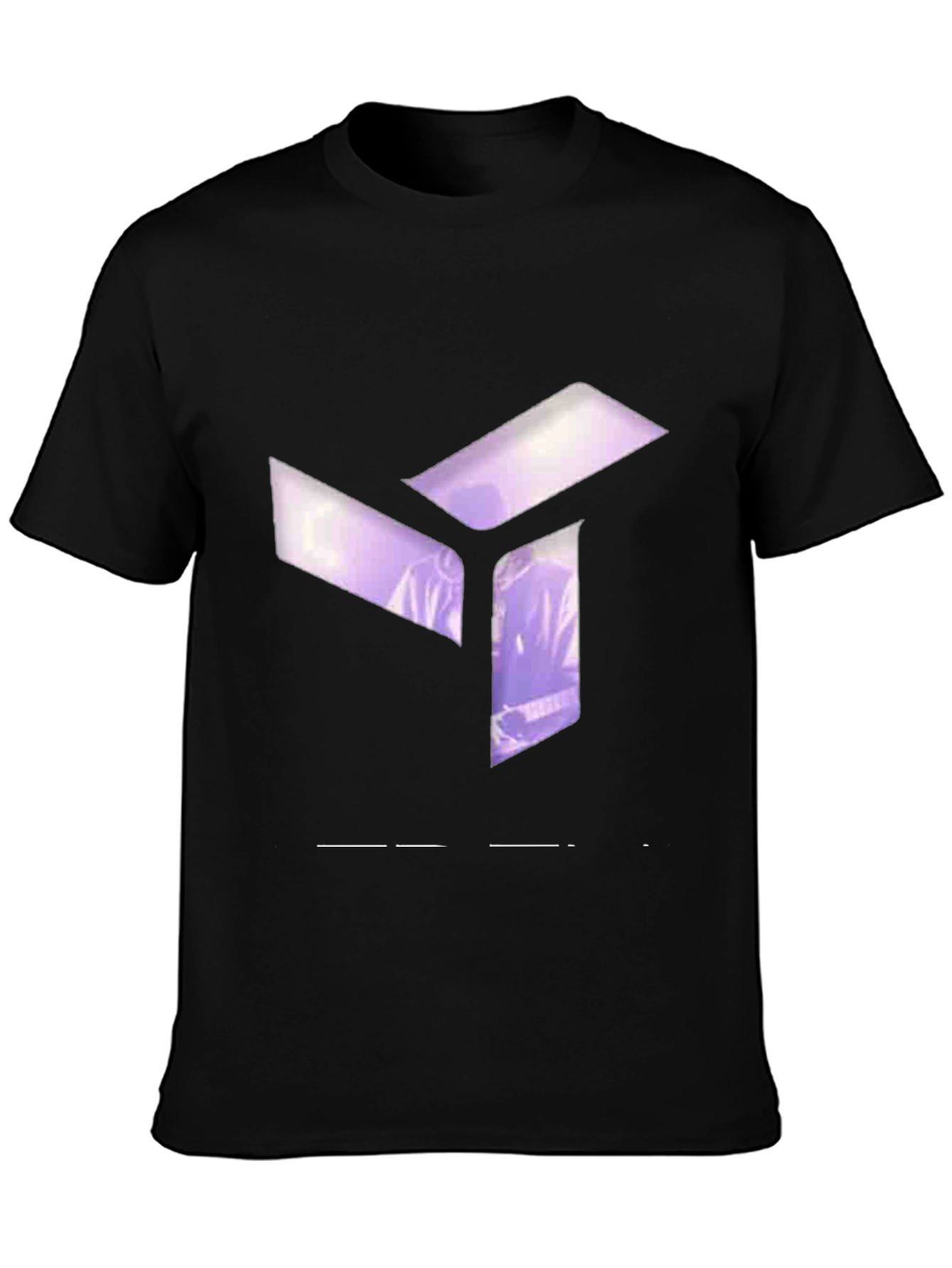 Abstract Cube Graphic Black T-Shirt - Modern Style