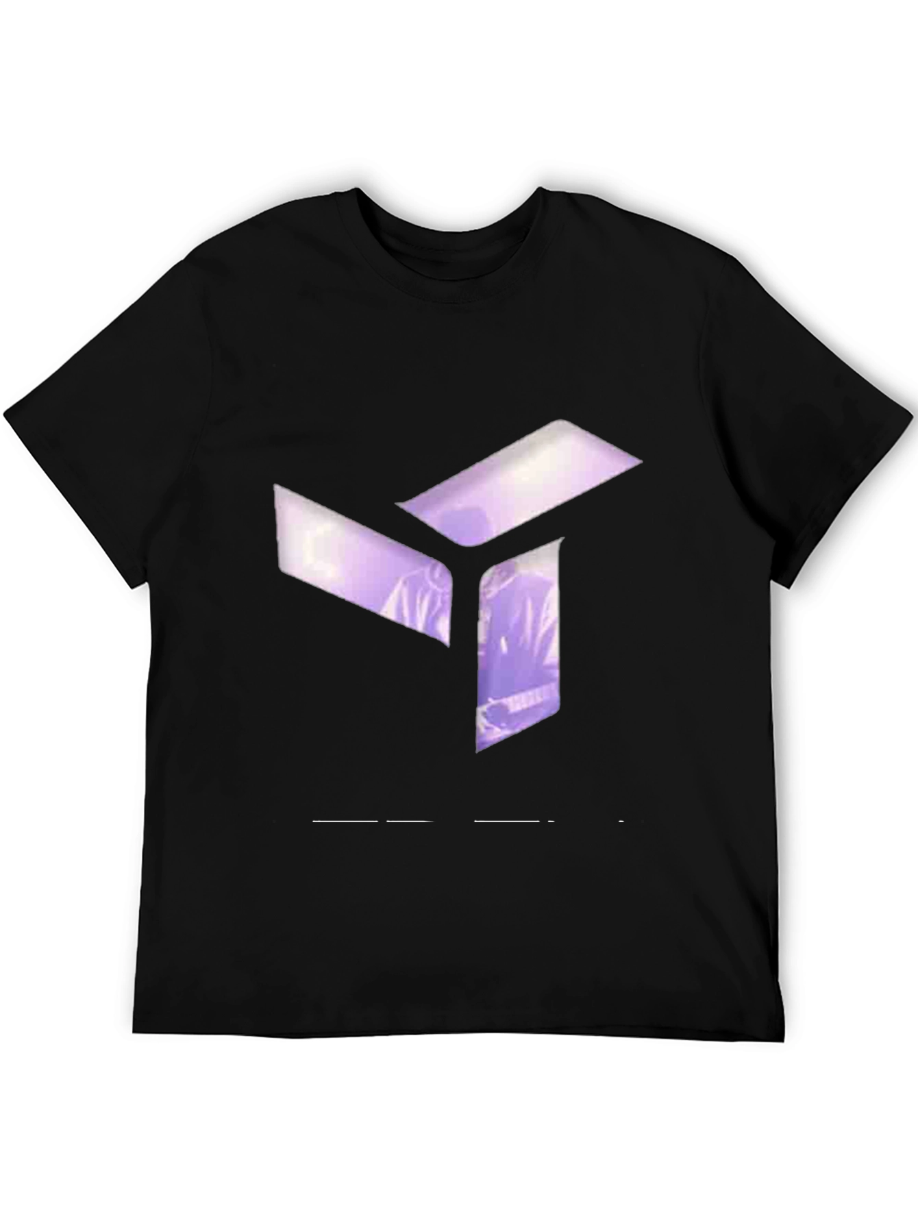 Abstract Cube Graphic Black T-Shirt - Modern Style
