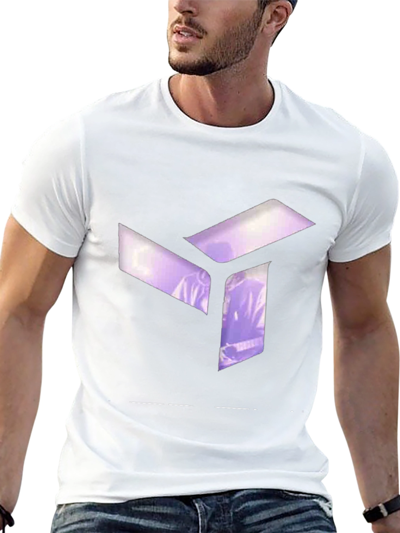 Abstract Cube Graphic Black T-Shirt - Modern Style