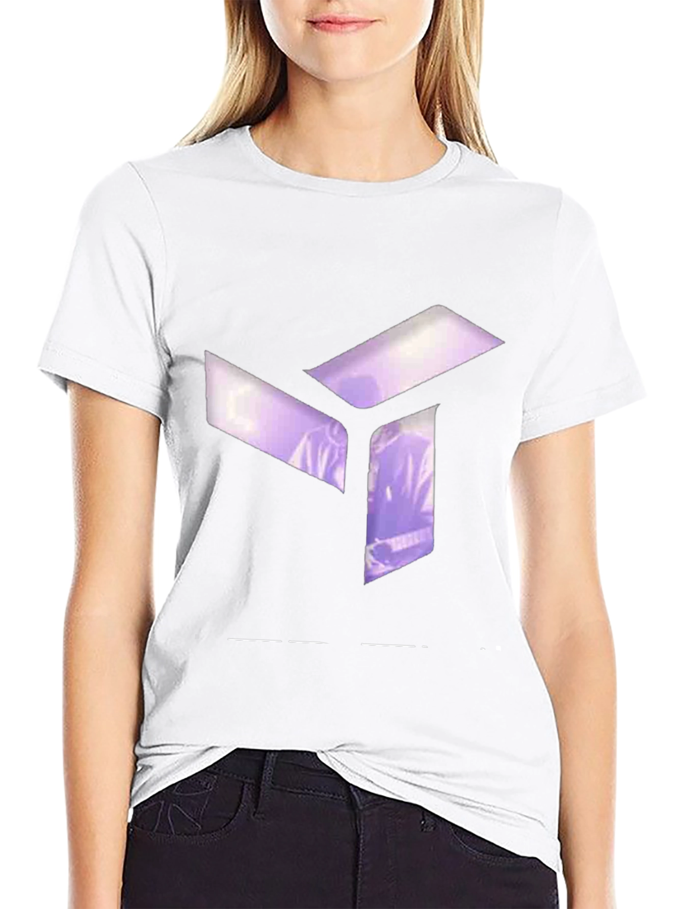 Abstract Cube Graphic Black T-Shirt - Modern Style