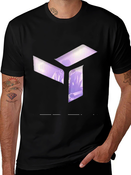 Abstract Cube Graphic Black T-Shirt - Modern Style