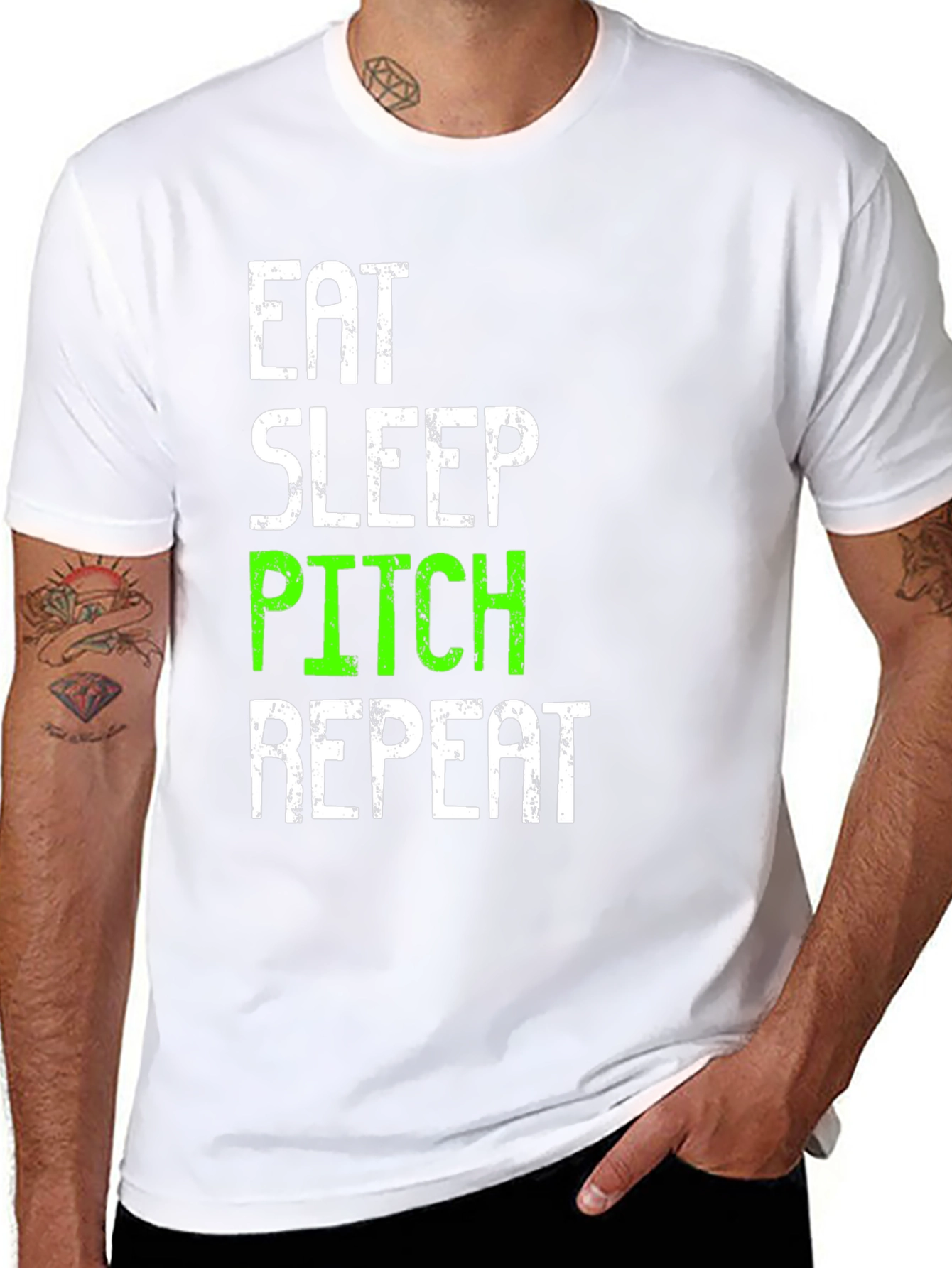 Eat Sleep Pitch Repeat T-Shirt - Baseball
