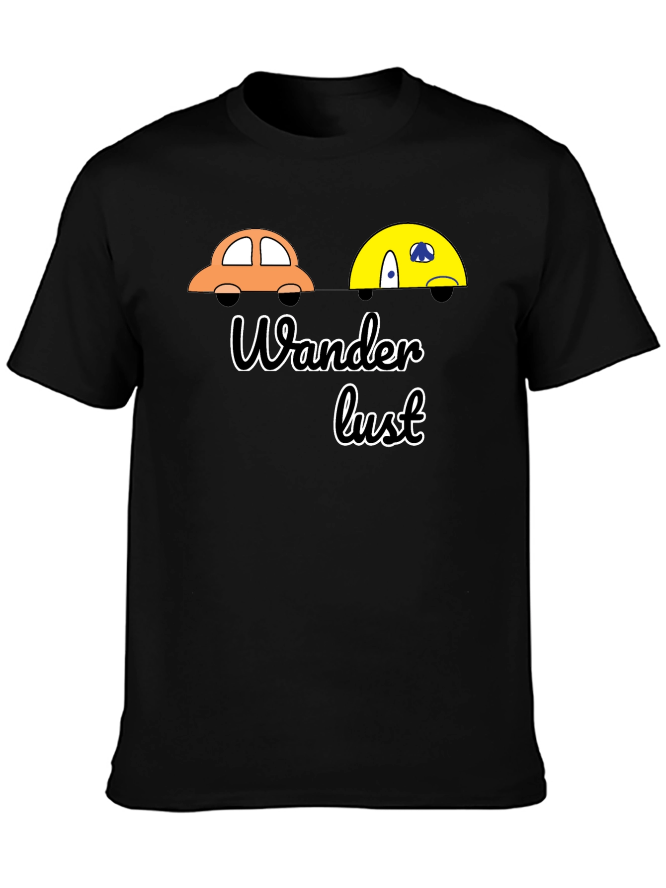 Wanderlust Car Graphic Black T-Shirt