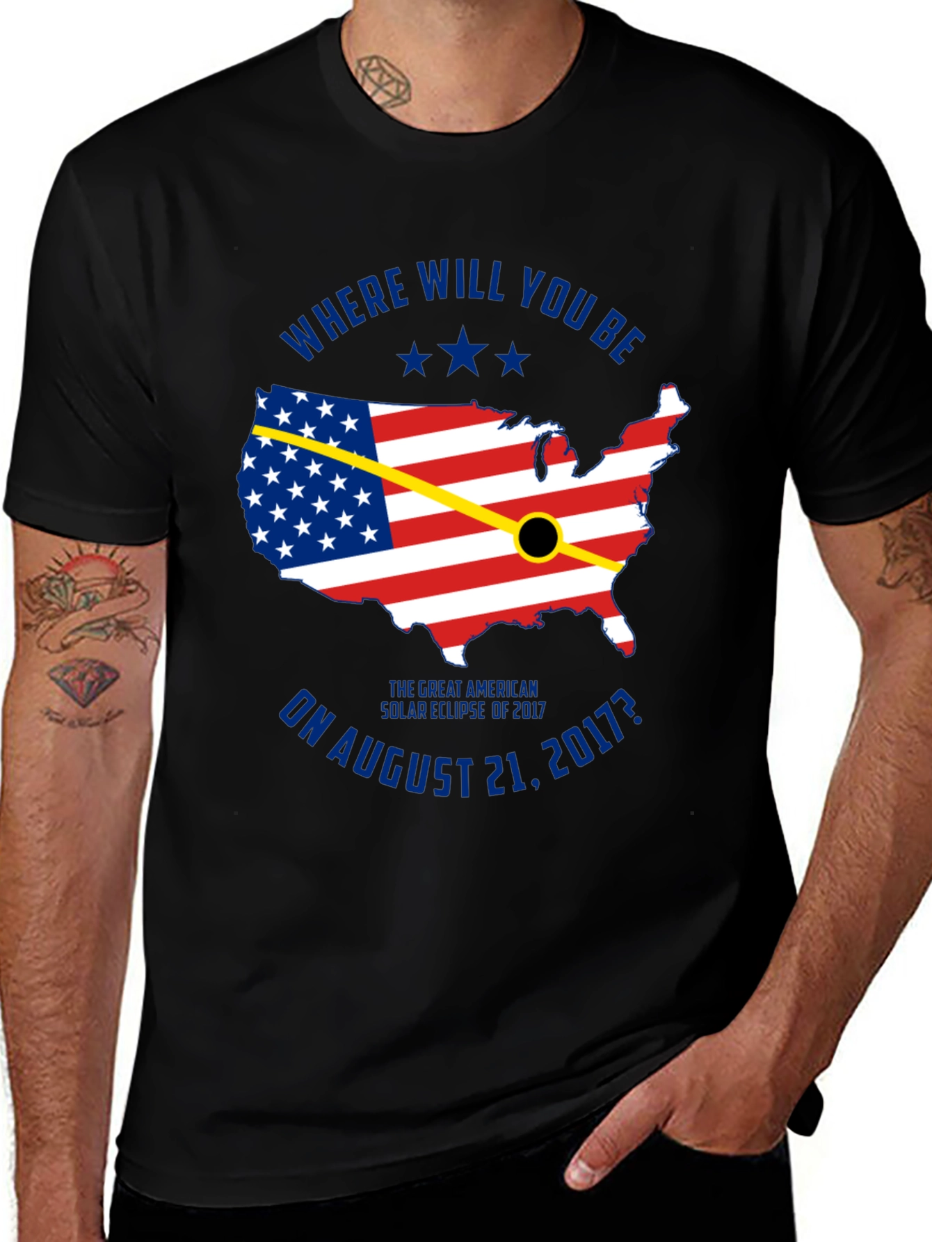 Solar Eclipse 2017 USA Map T-Shirt