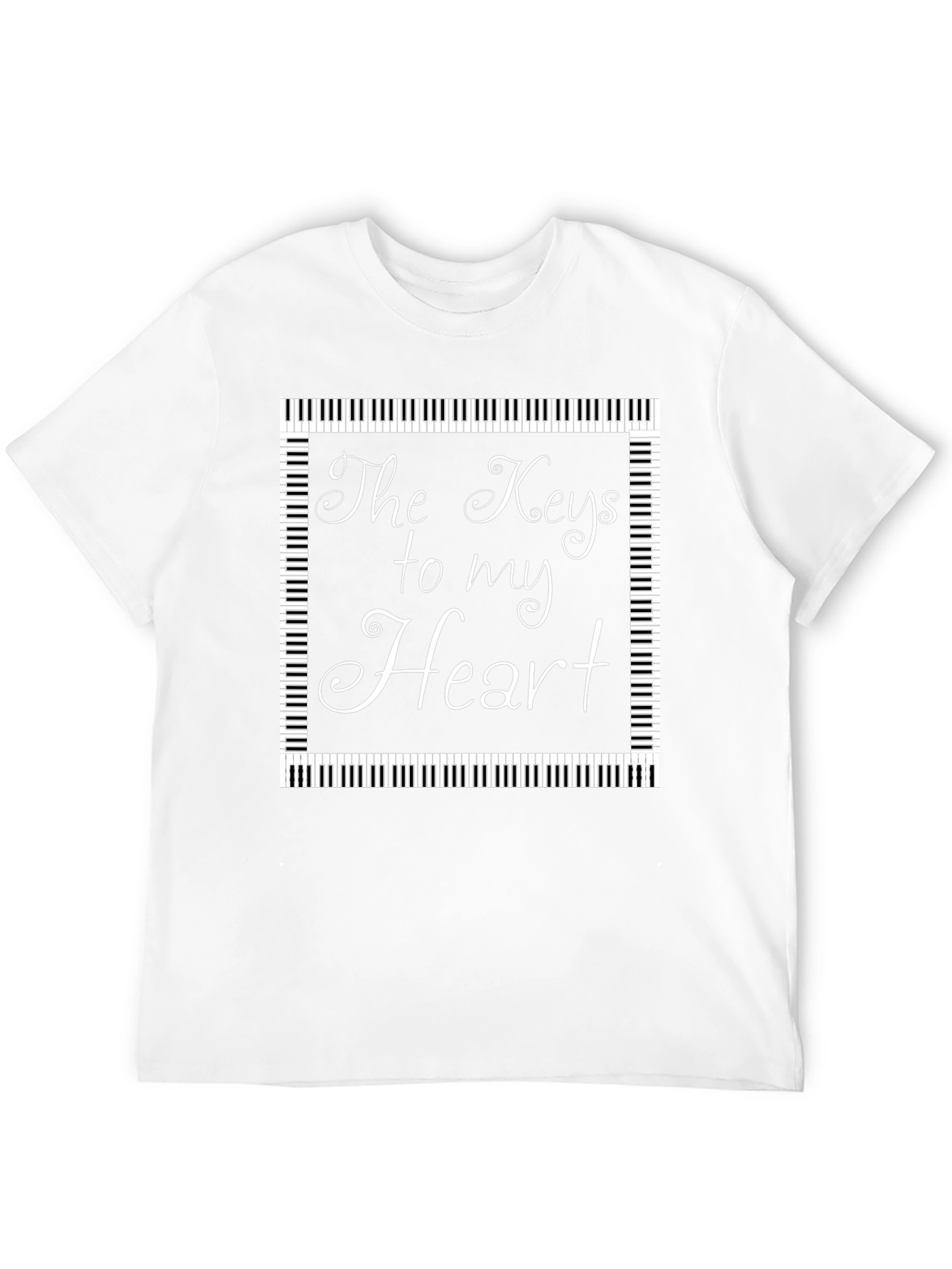 Musical Heart T-Shirt - Piano Keys Design