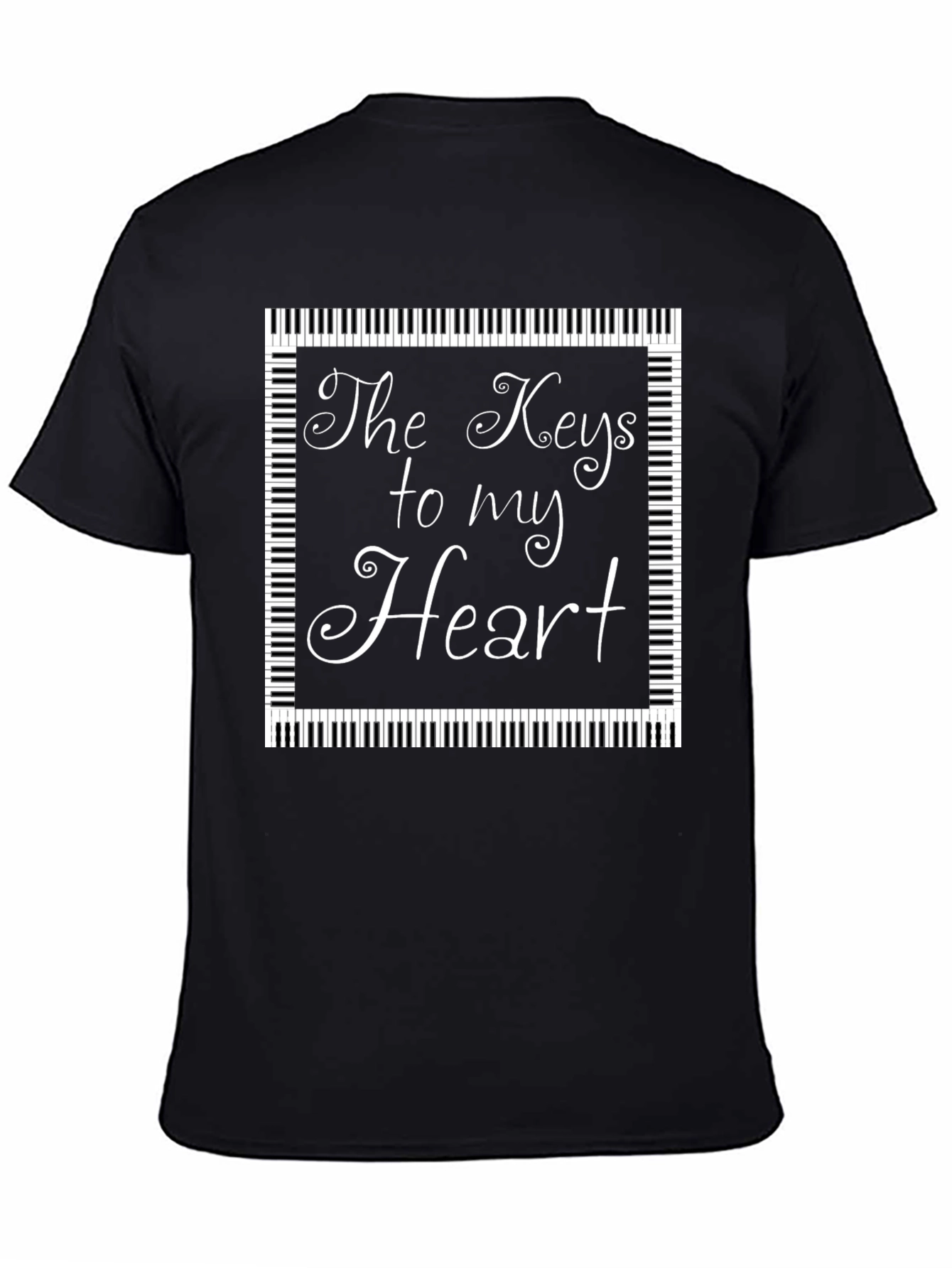 Musical Heart T-Shirt - Piano Keys Design