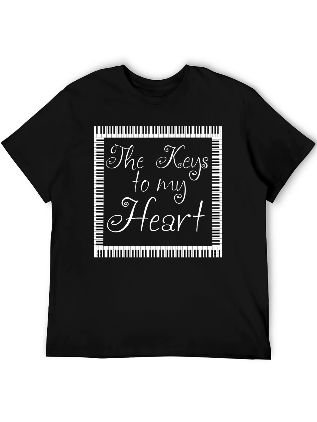 Musical Heart T-Shirt - Piano Keys Design