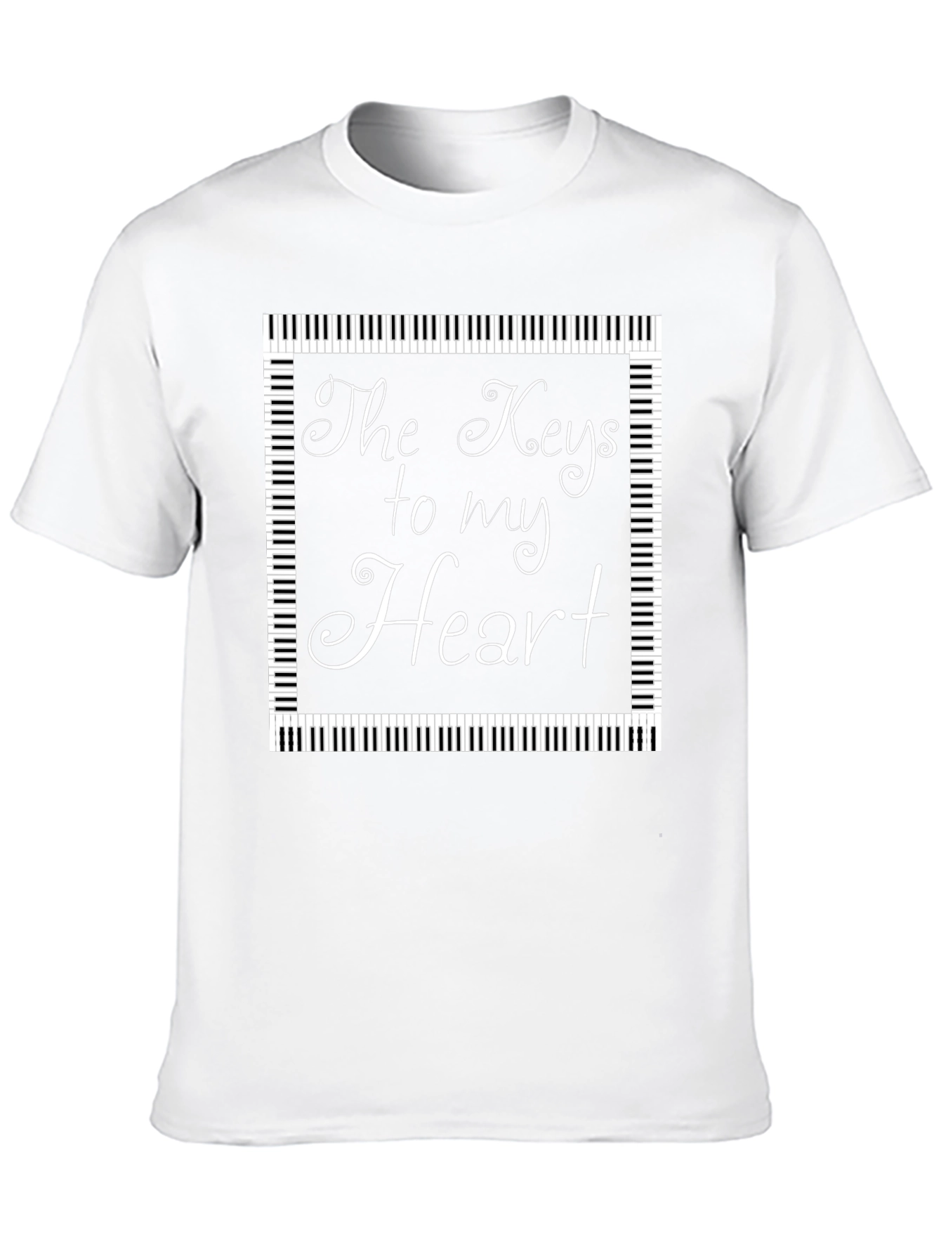 Musical Heart T-Shirt - Piano Keys Design