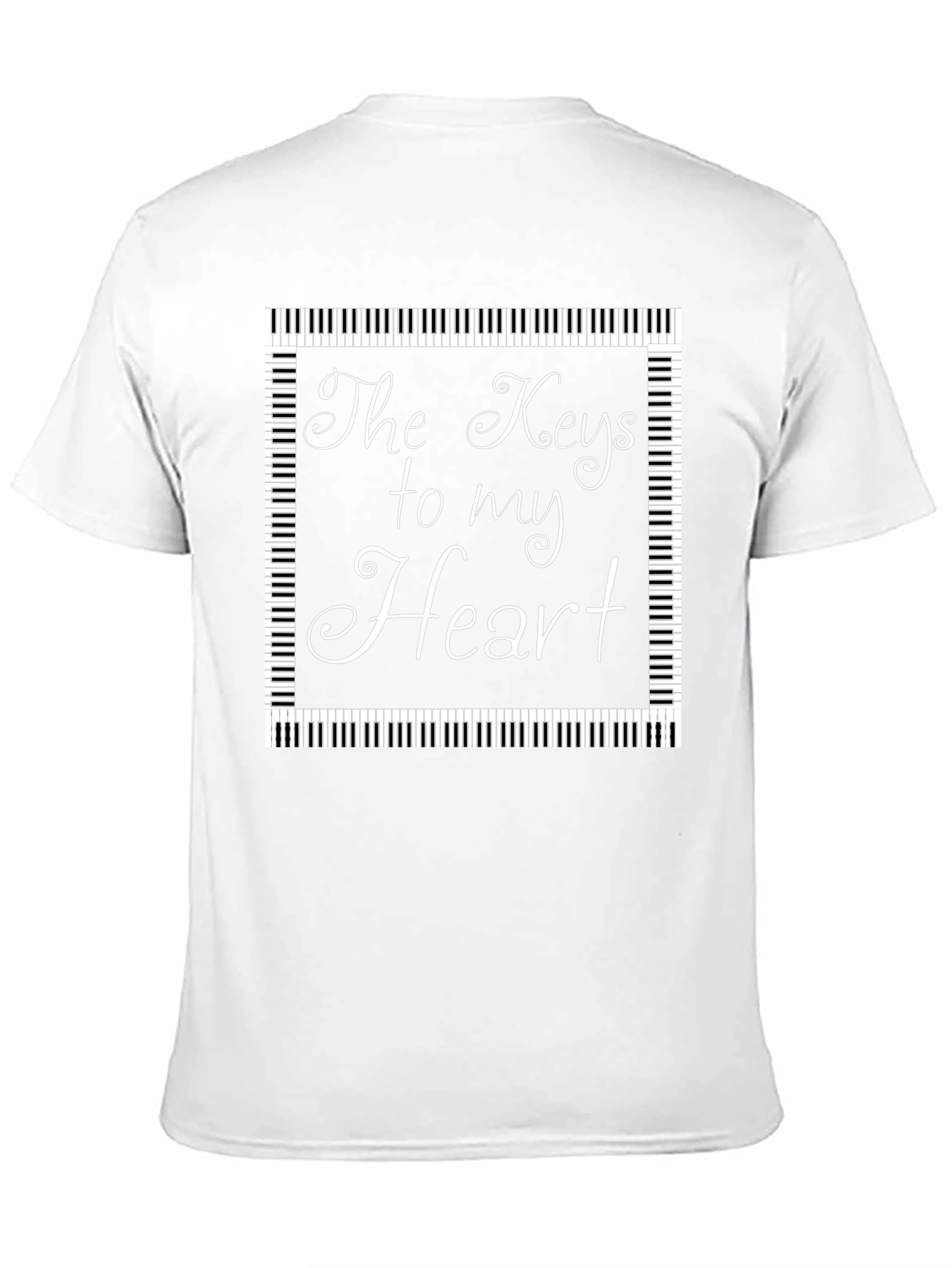 Musical Heart T-Shirt - Piano Keys Design