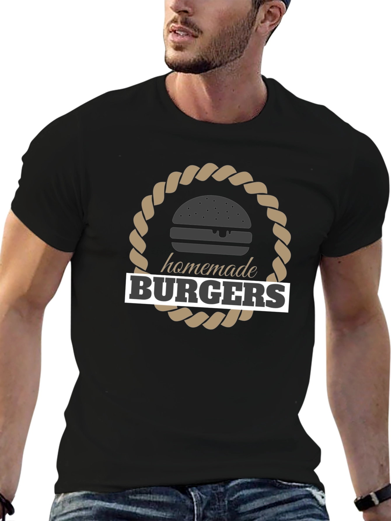 Homemade Burgers Black Graphic T-Shirt