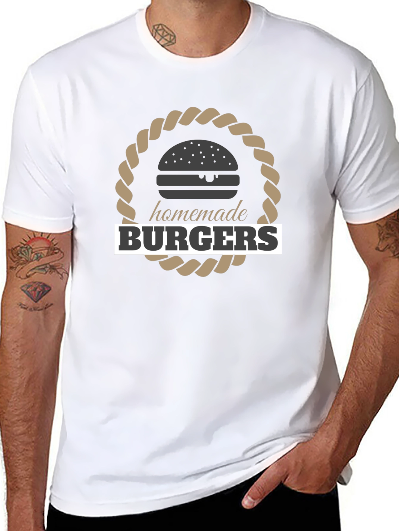 Homemade Burgers Black Graphic T-Shirt