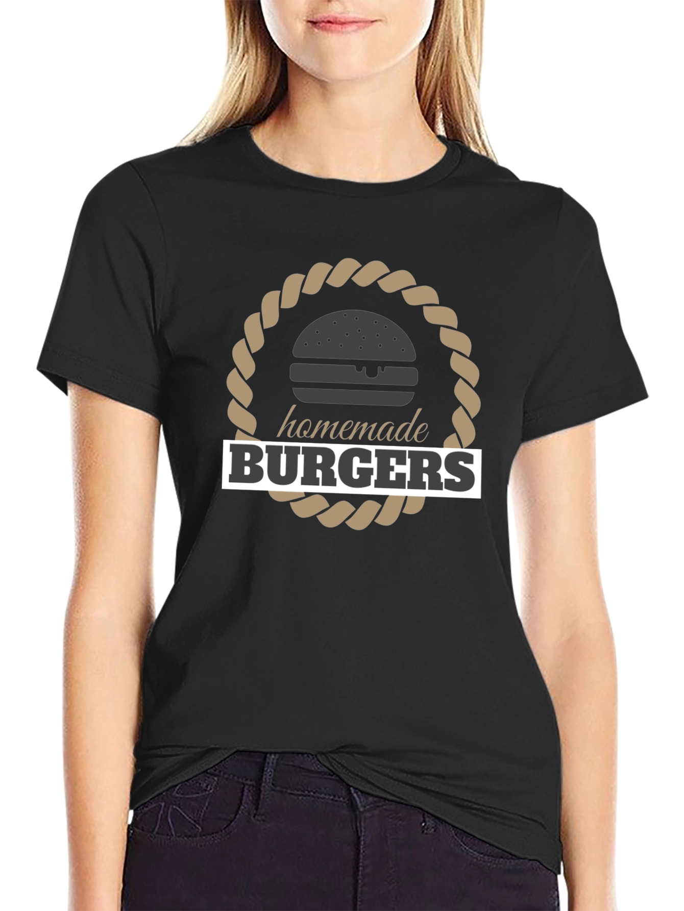 Homemade Burgers Black Graphic T-Shirt