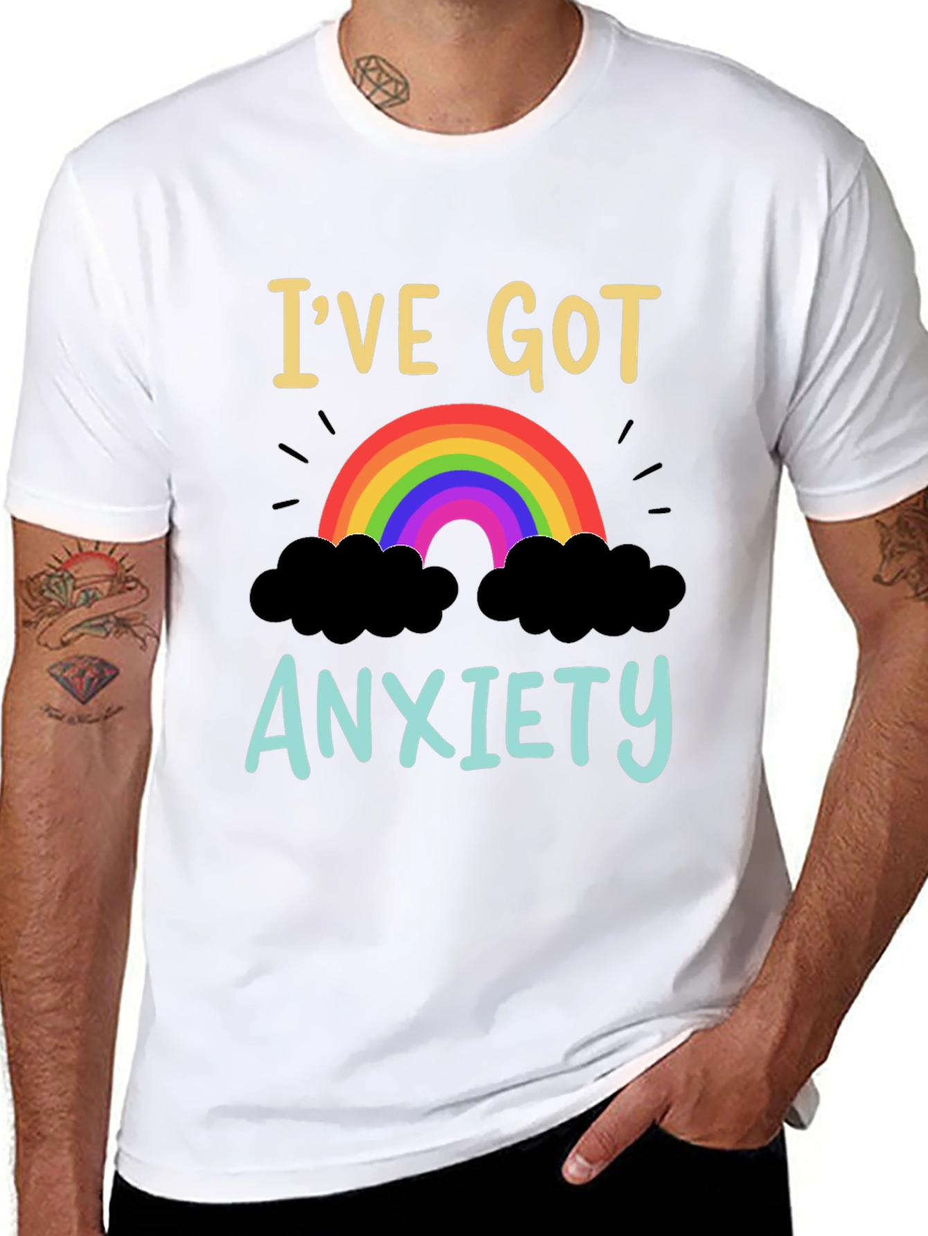 Anxiety Rainbow Graphic T-Shirt