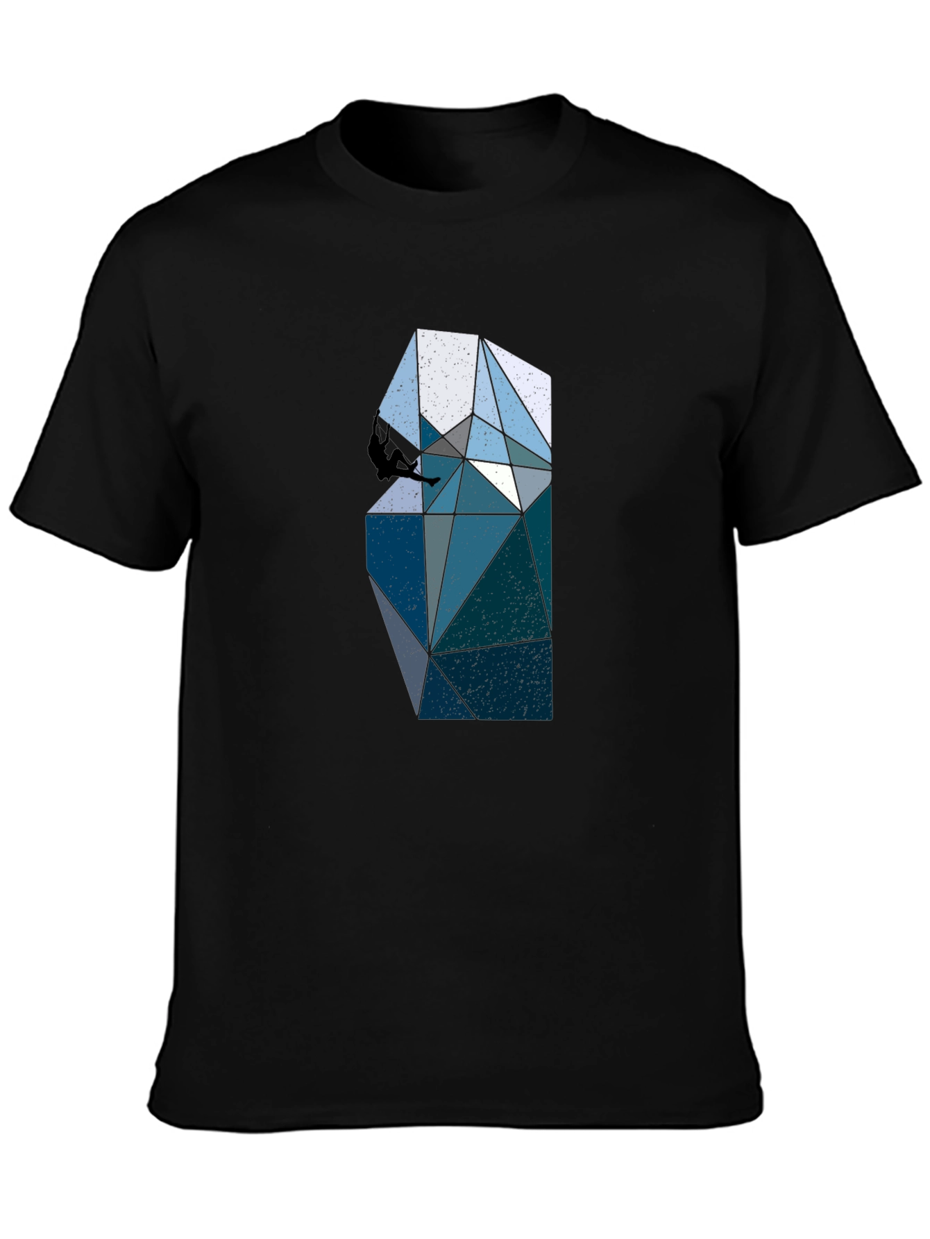 Geometric Climbing Graphic Tee - Black