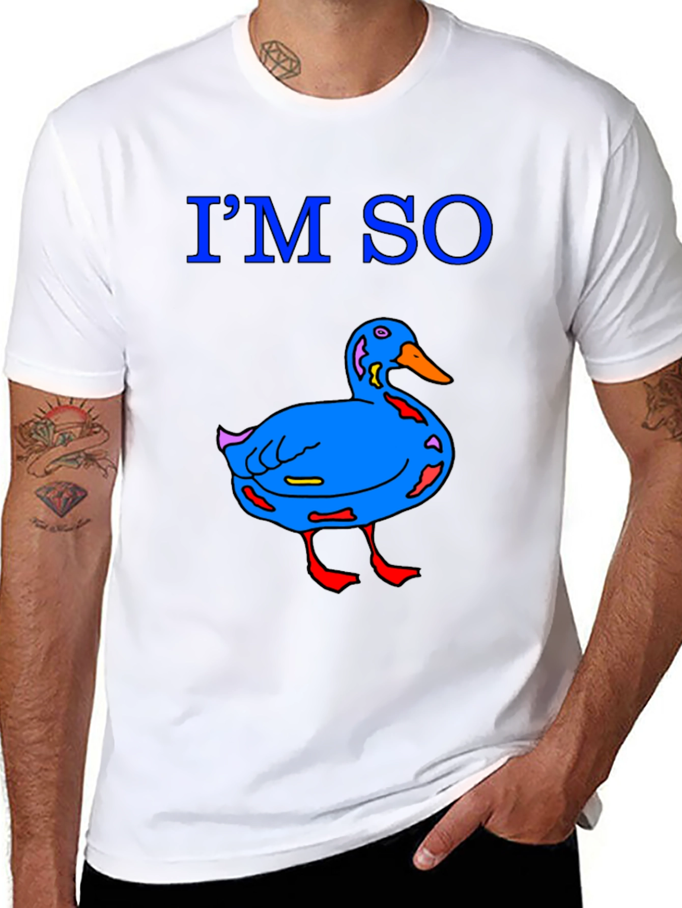 Funny Duck Graphic T-Shirt - Black Cotton Tee