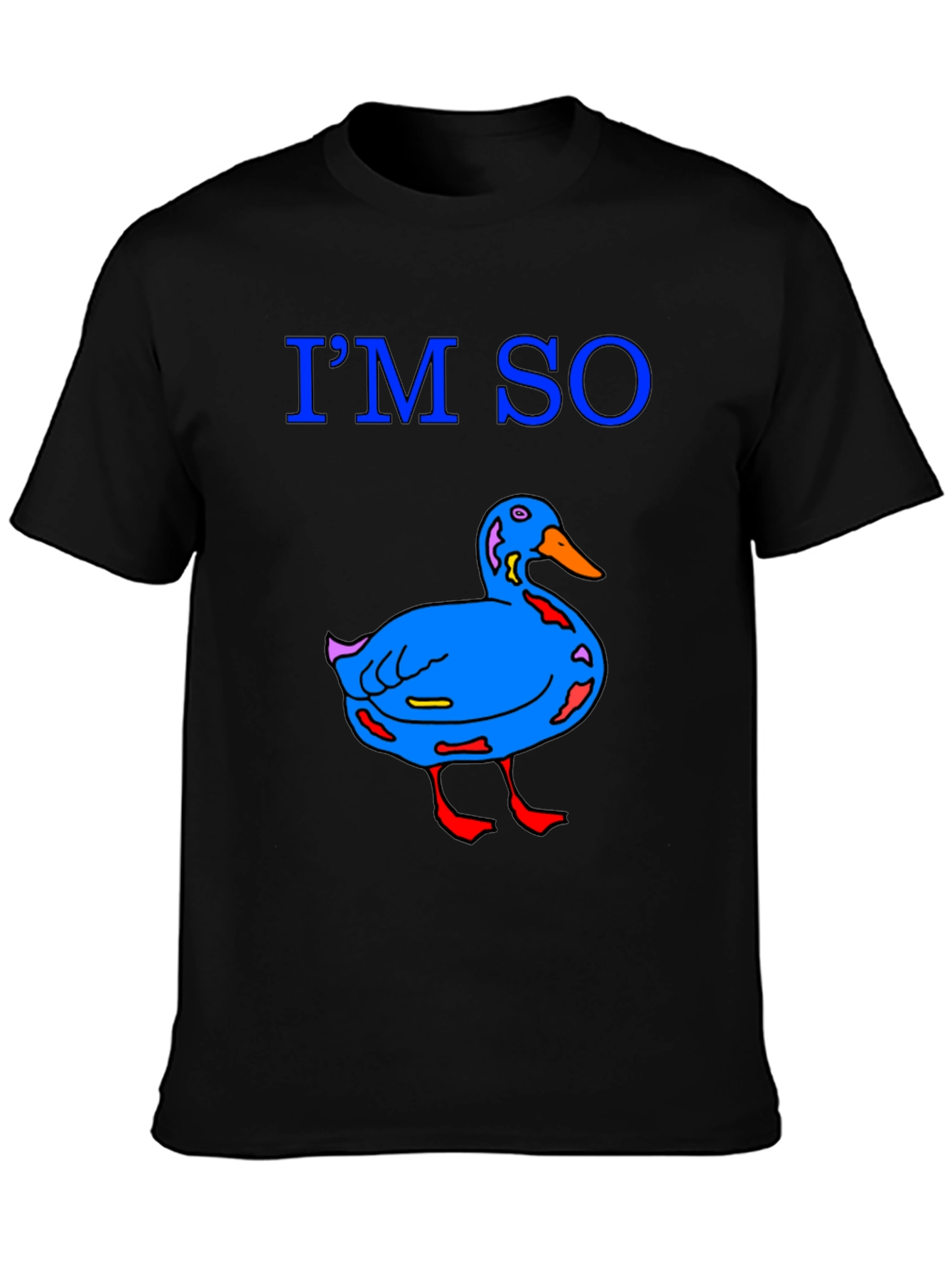 Funny Duck Graphic T-Shirt - Black Cotton Tee