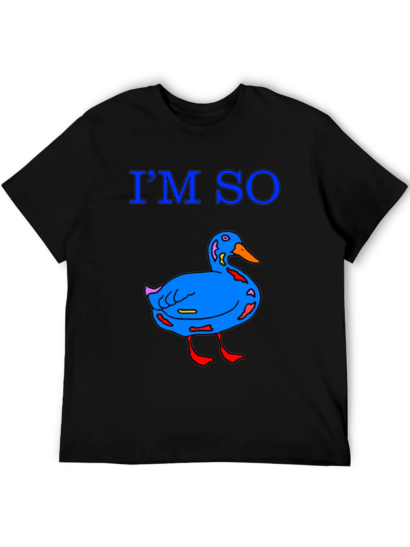 Funny Duck Graphic T-Shirt - Black Cotton Tee