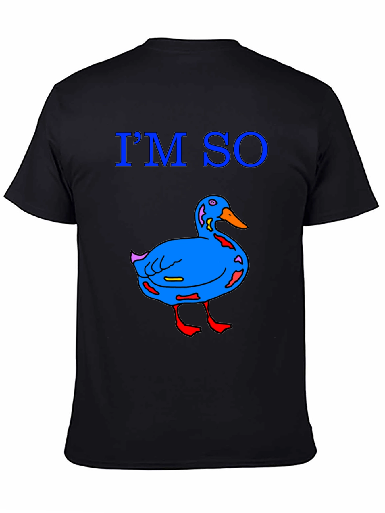 Funny Duck Graphic T-Shirt - Black Cotton Tee