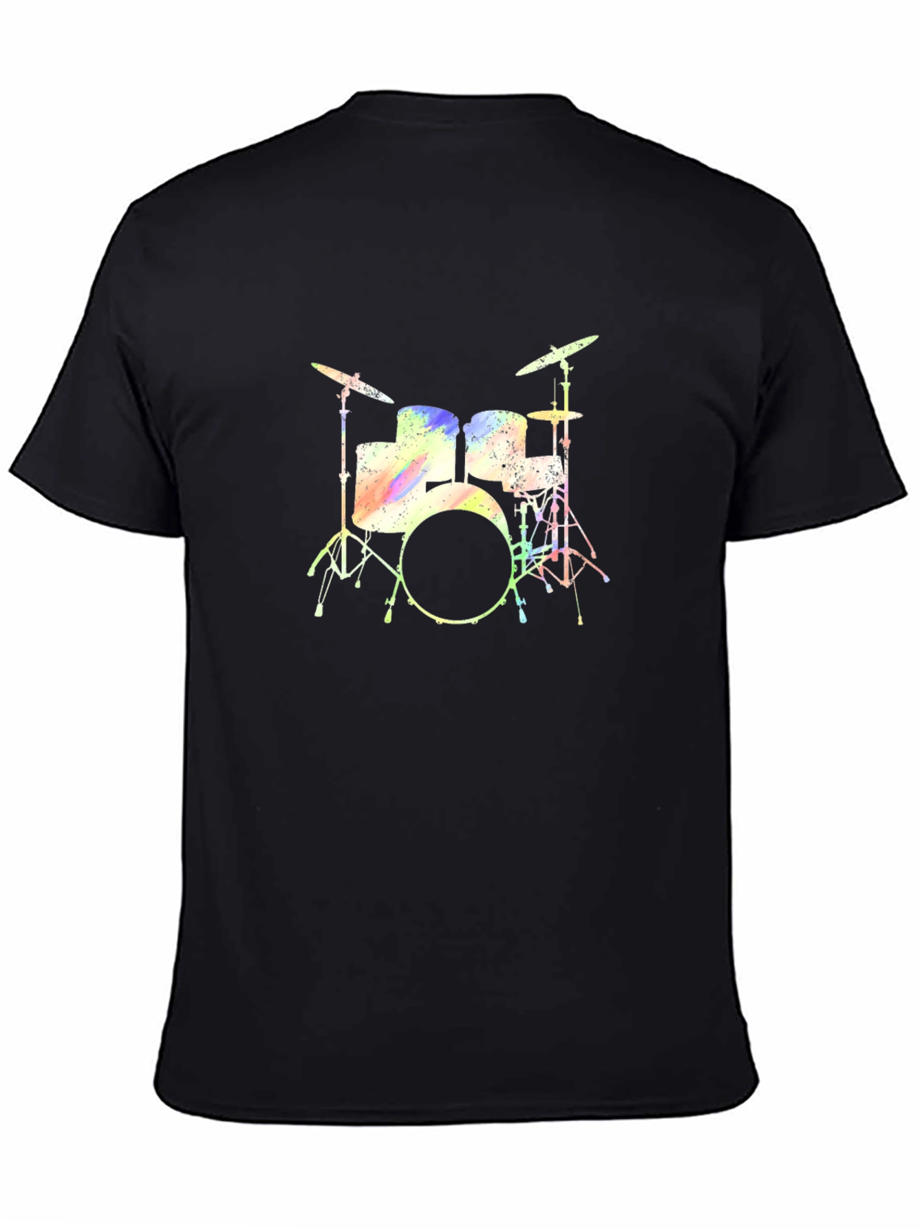 Rainbow Drum Set Graphic Tee - Black
