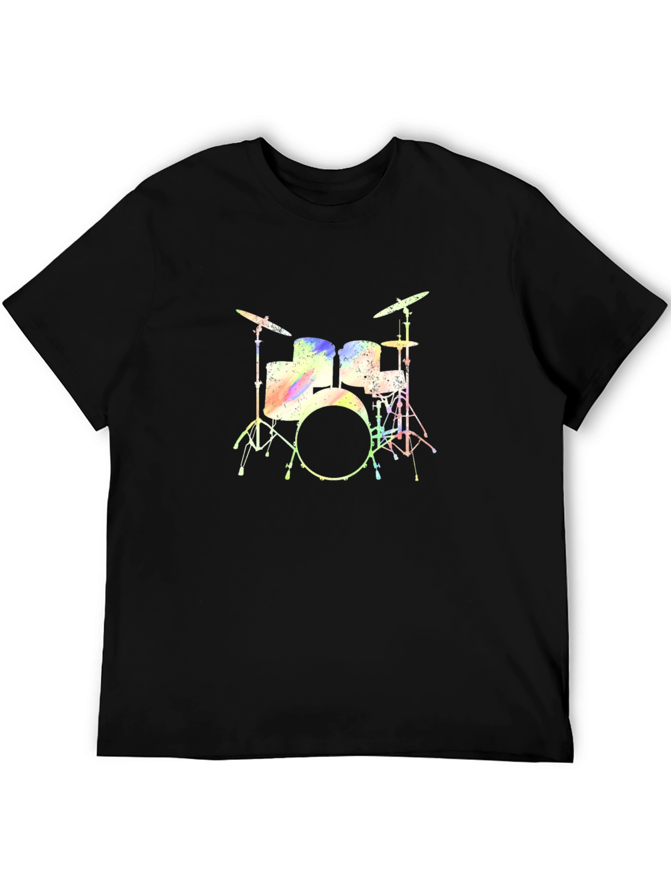 Rainbow Drum Set Graphic Tee - Black