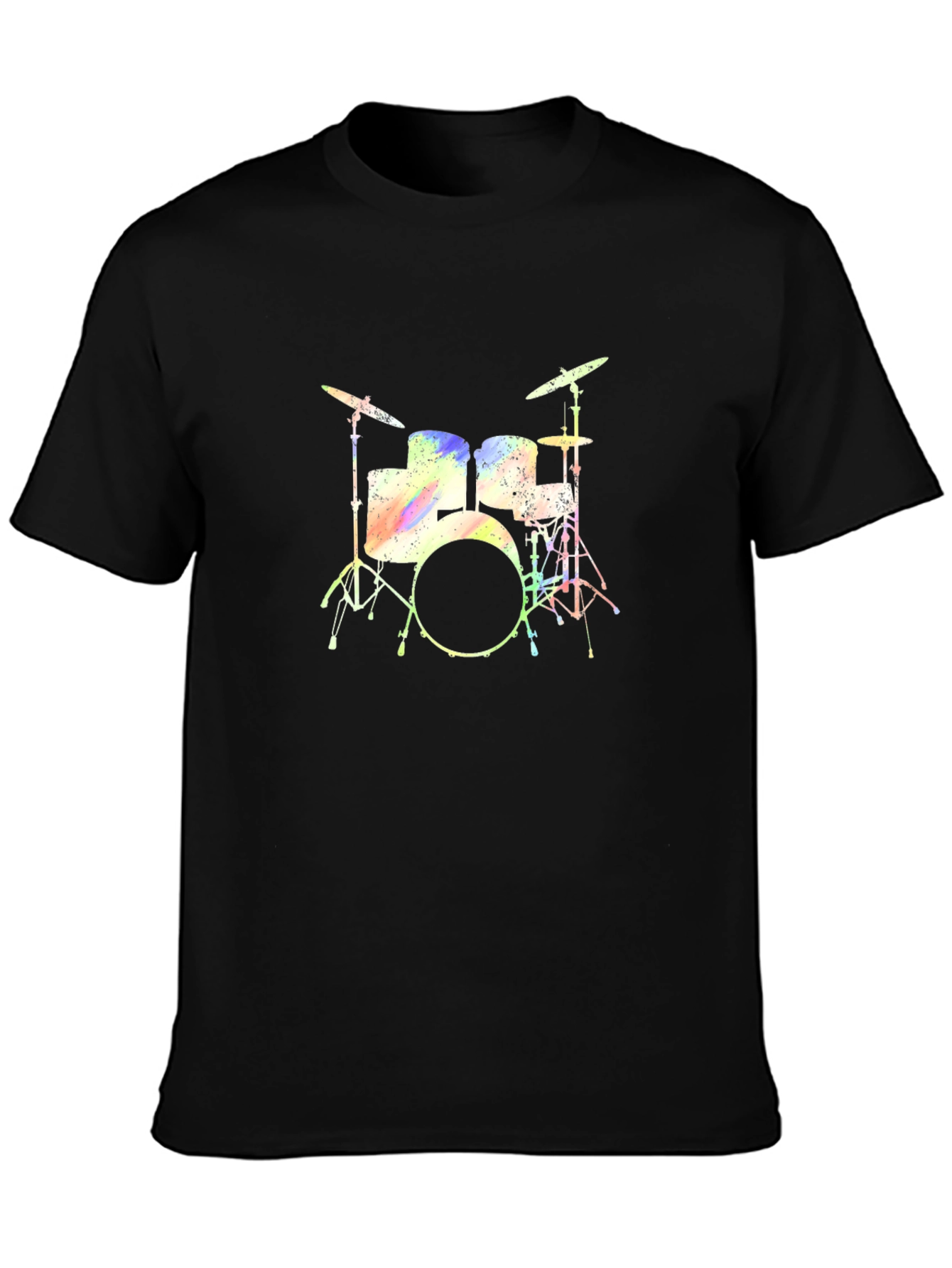 Rainbow Drum Set Graphic Tee - Black