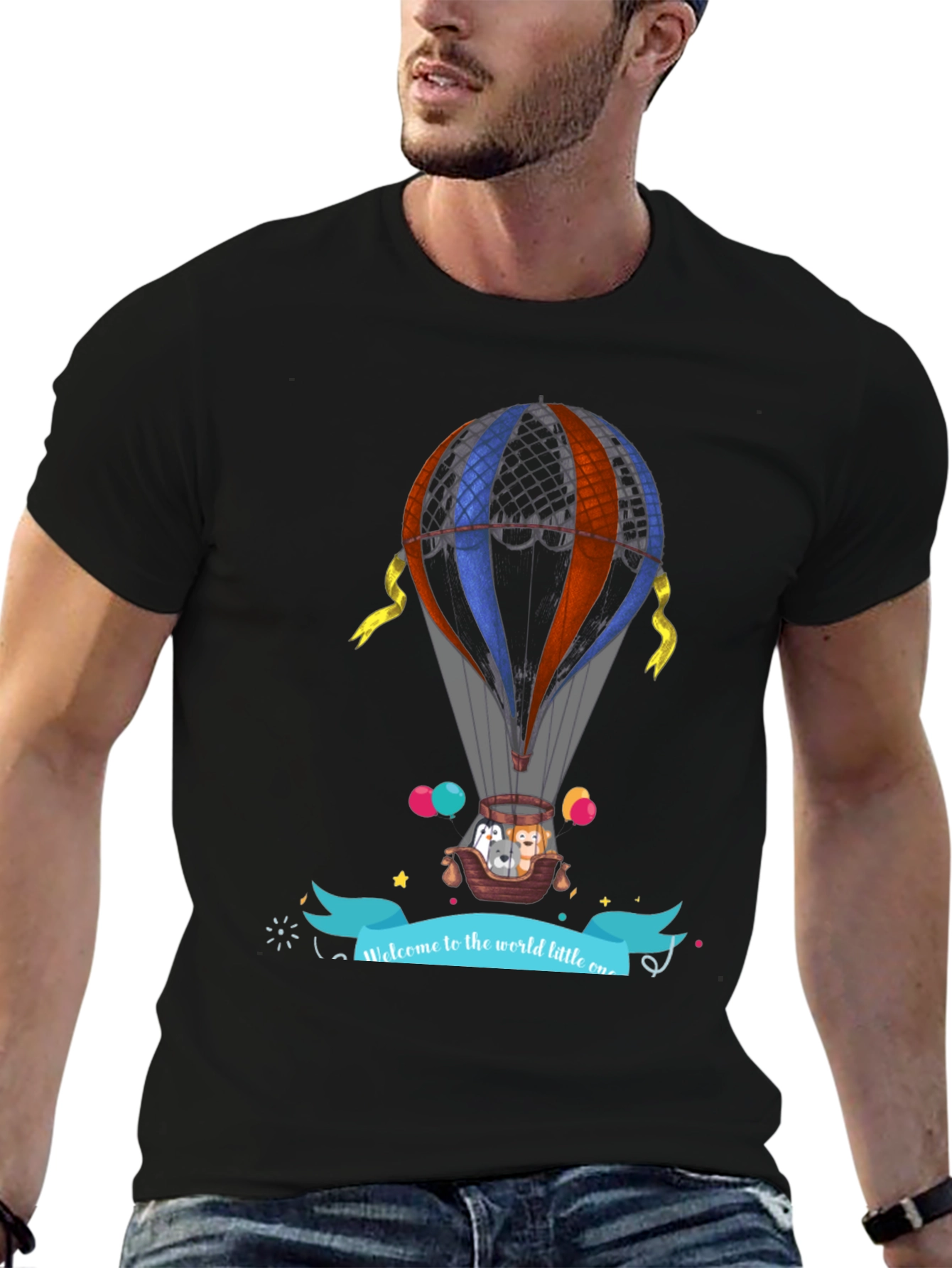 Hot Air Balloon Animal Graphic Tee