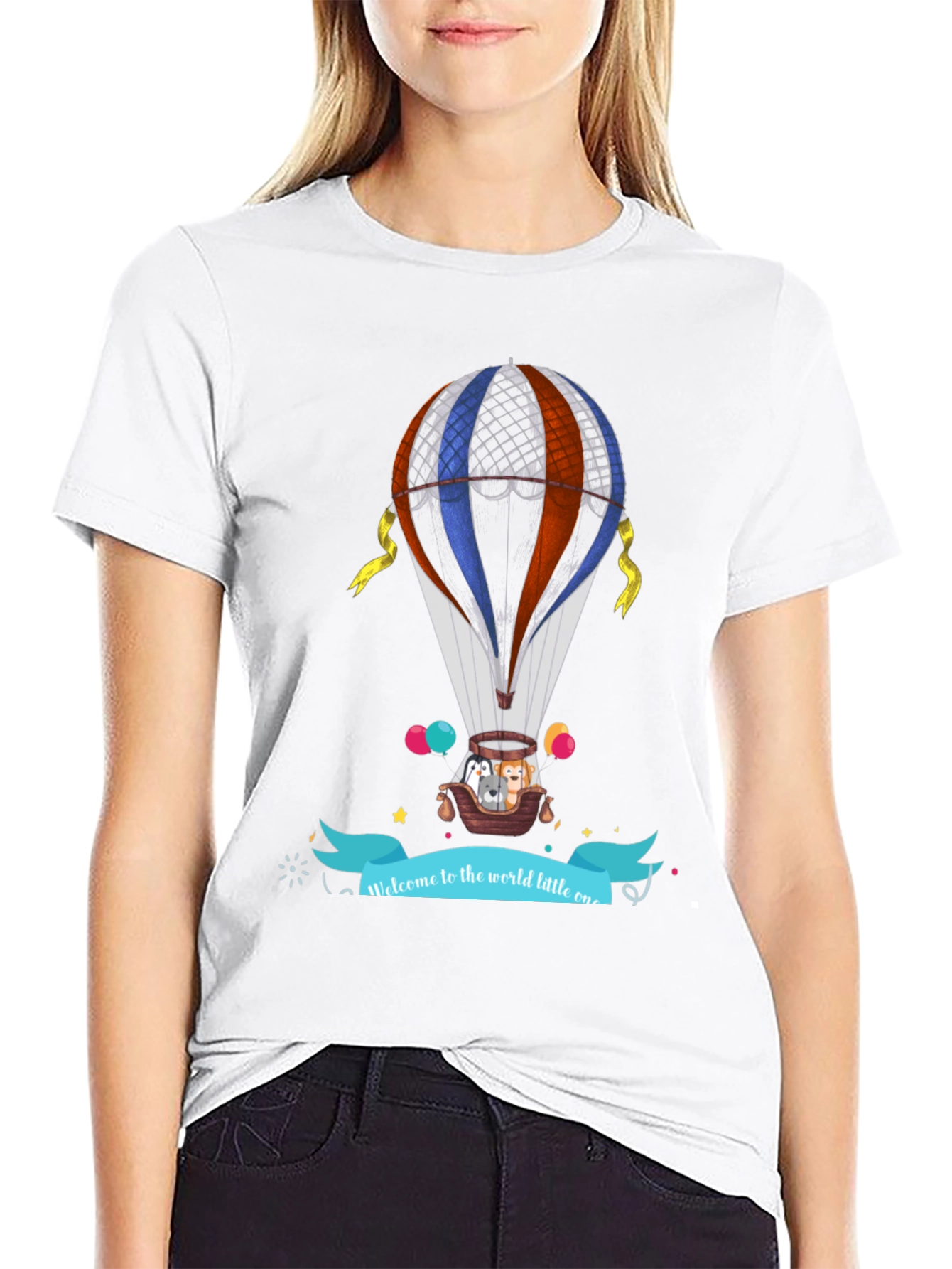 Hot Air Balloon Animal Graphic Tee