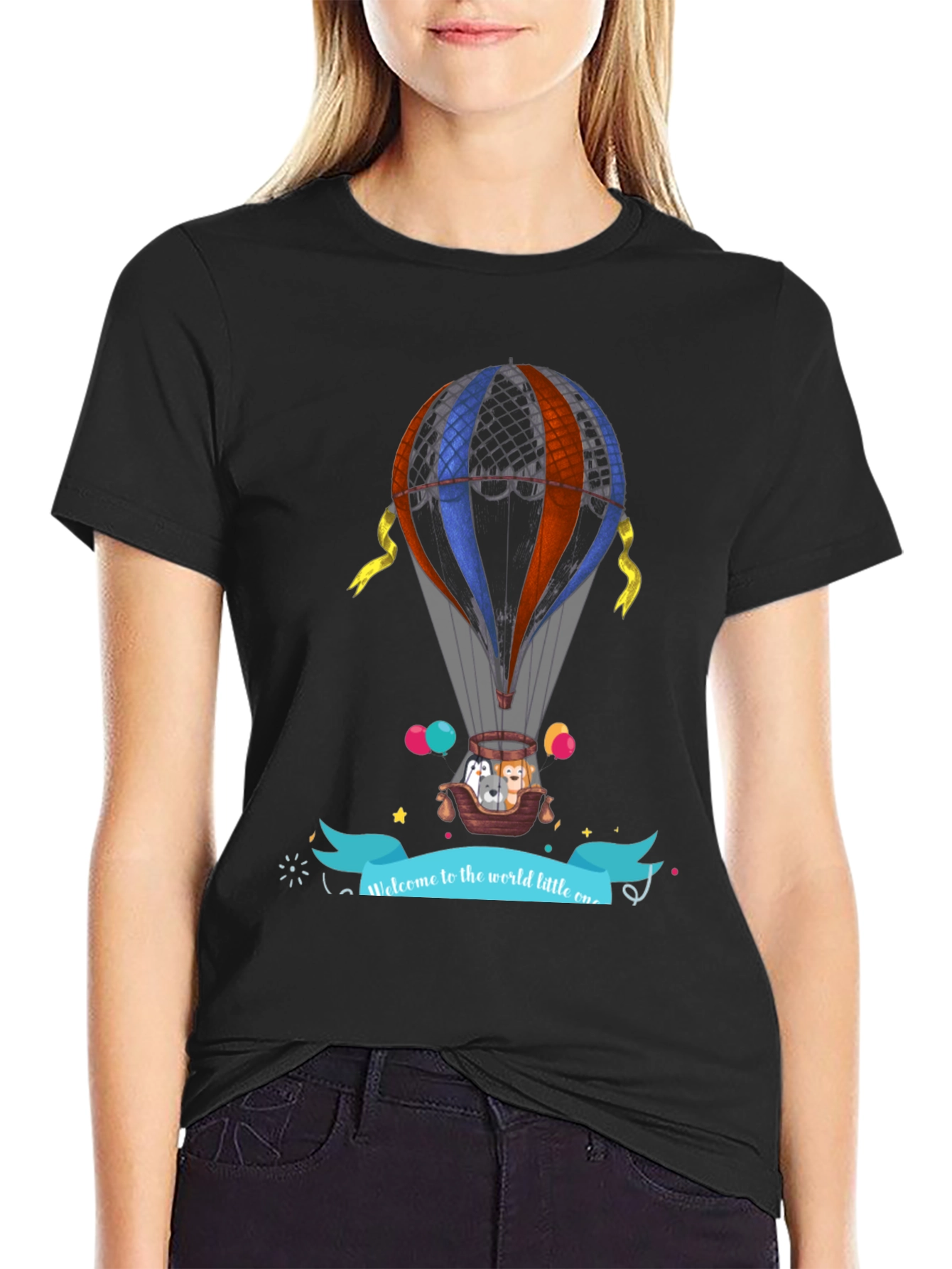 Hot Air Balloon Animal Graphic Tee