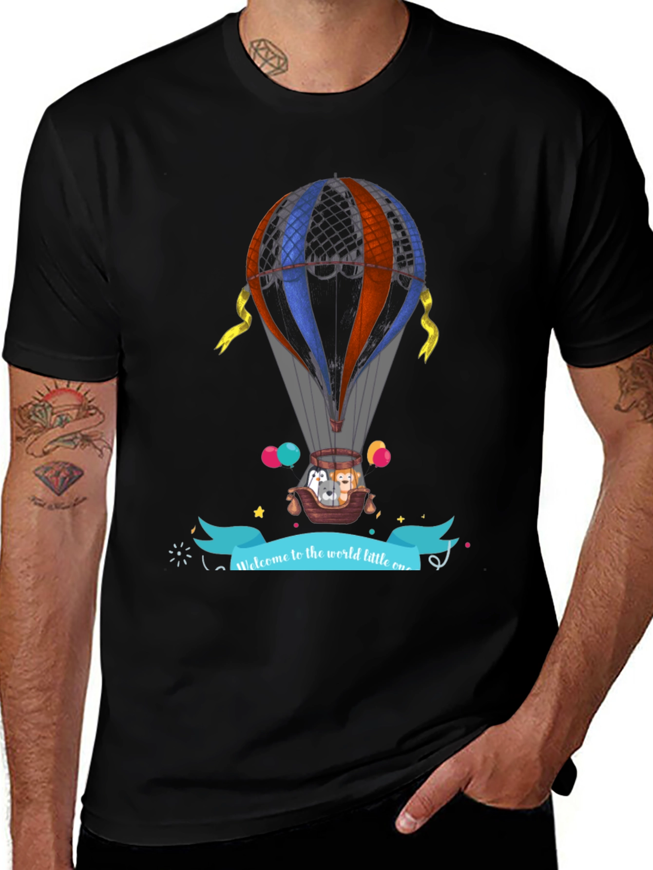 Hot Air Balloon Animal Graphic Tee