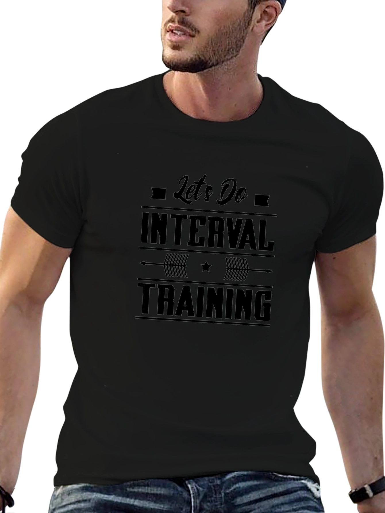 Interval Training Black Graphic Tee