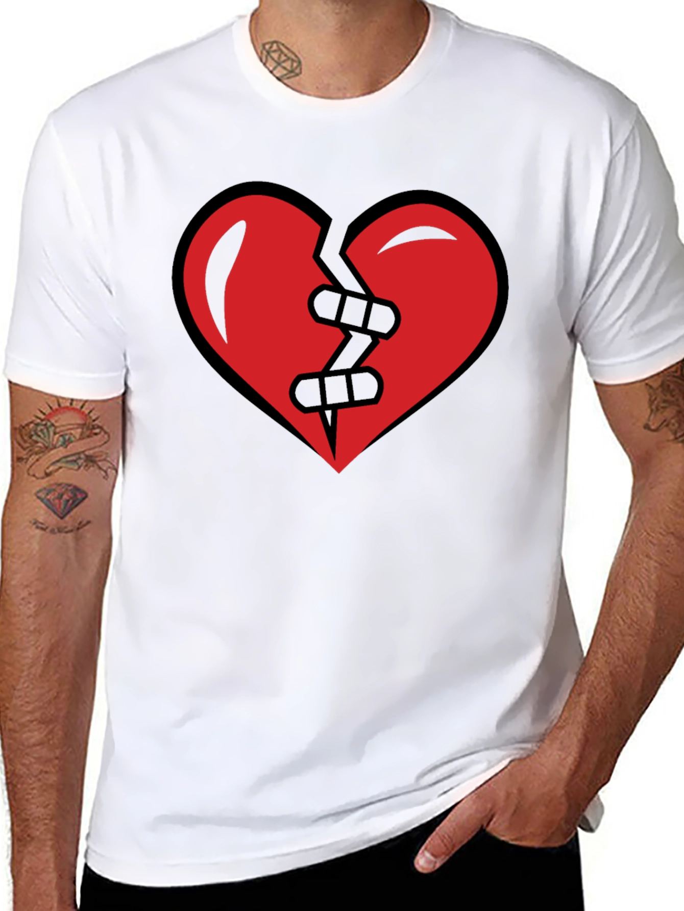 Mended Broken Heart T-Shirt - Black