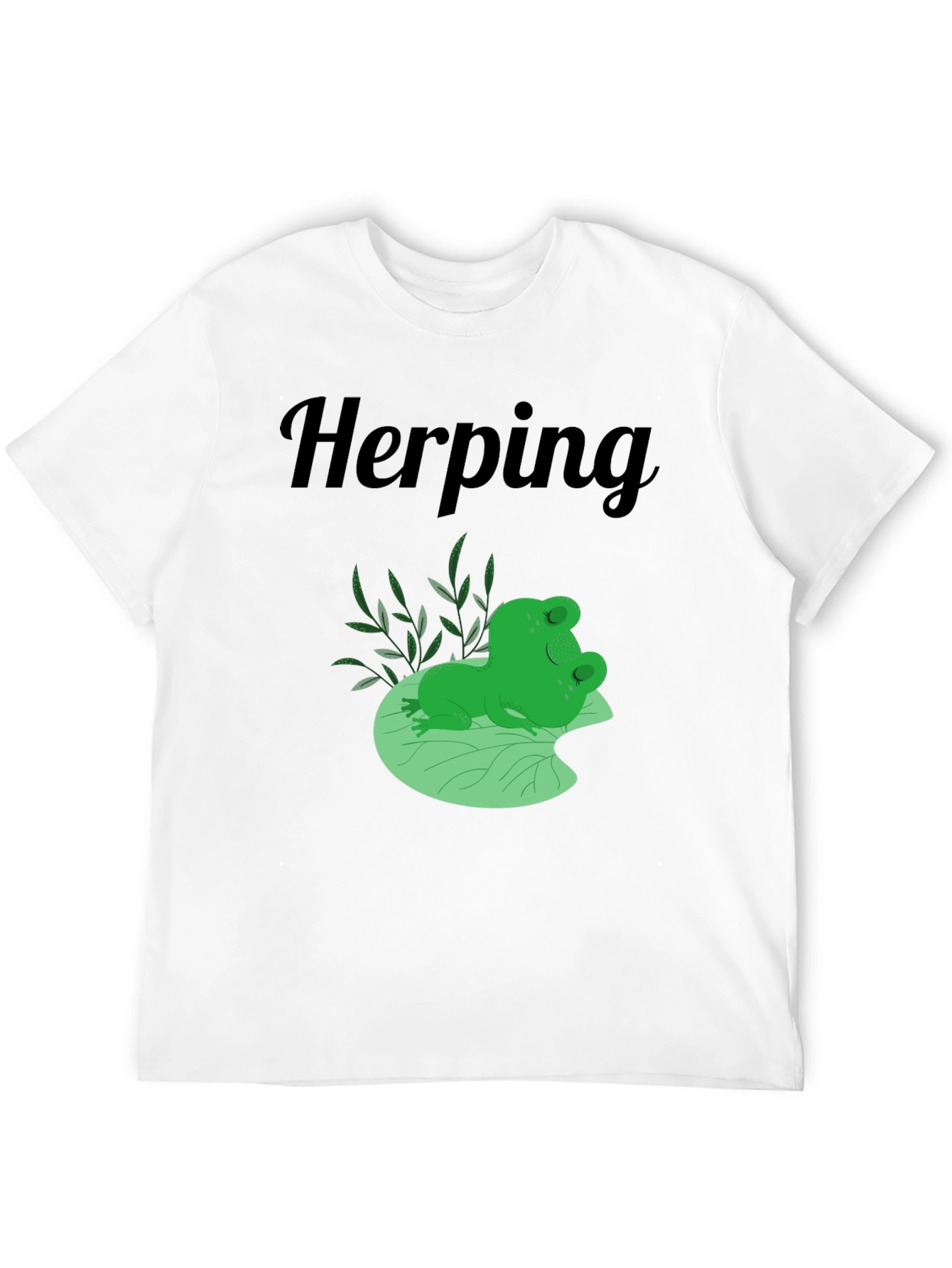 Herping Frog T-Shirt - Black Cotton Tee