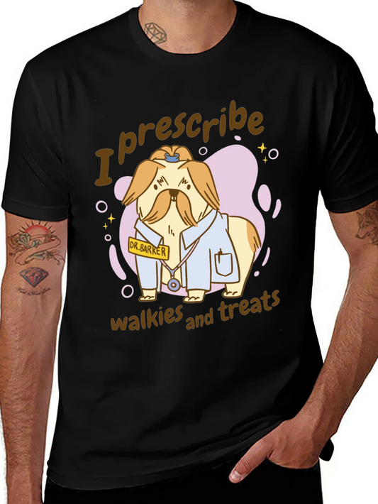Funny Dog Doctor T-Shirt - I Prescribe Walkies and Treats