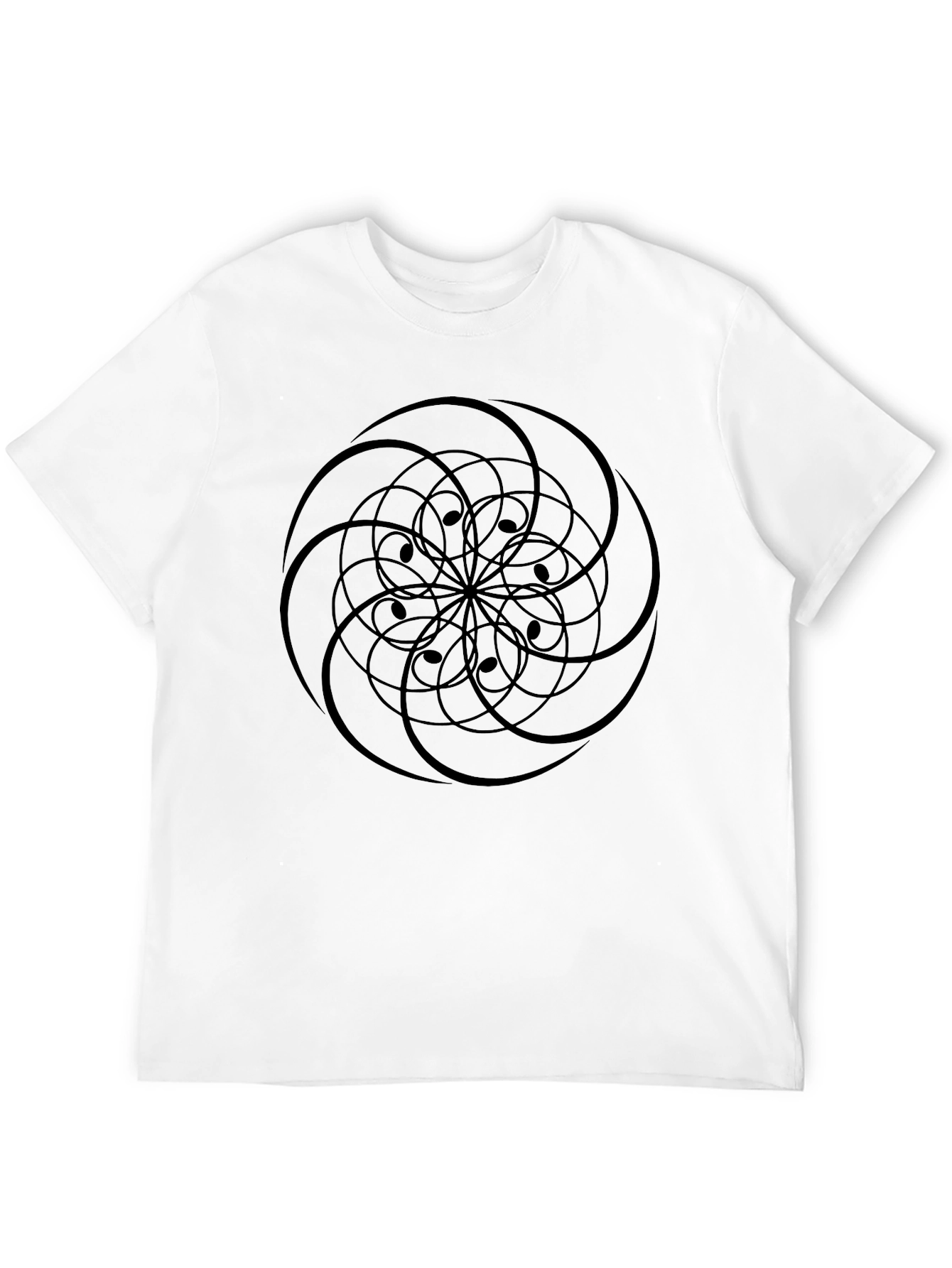 Geometric Swirl Black T-Shirt