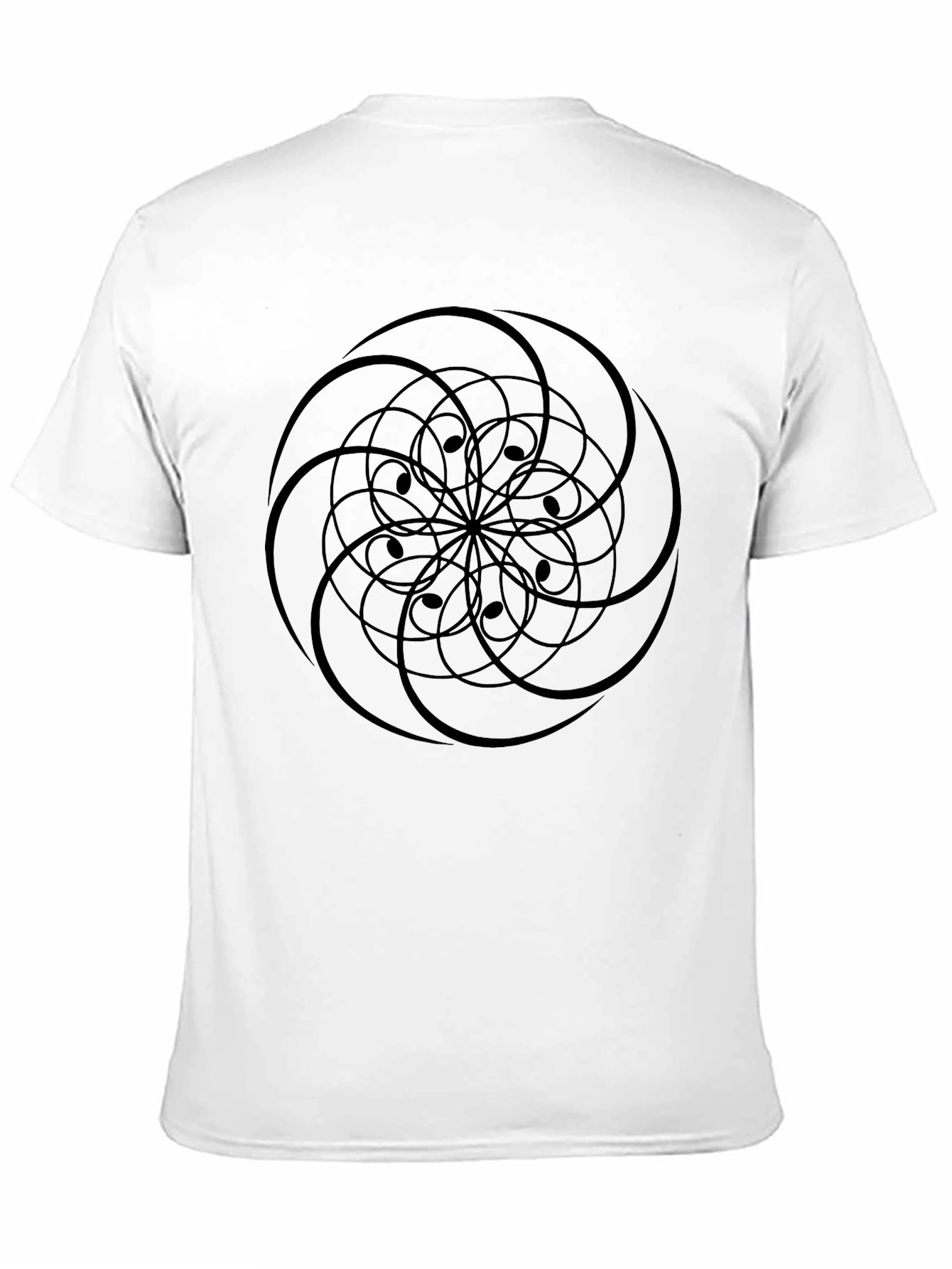 Geometric Swirl Black T-Shirt