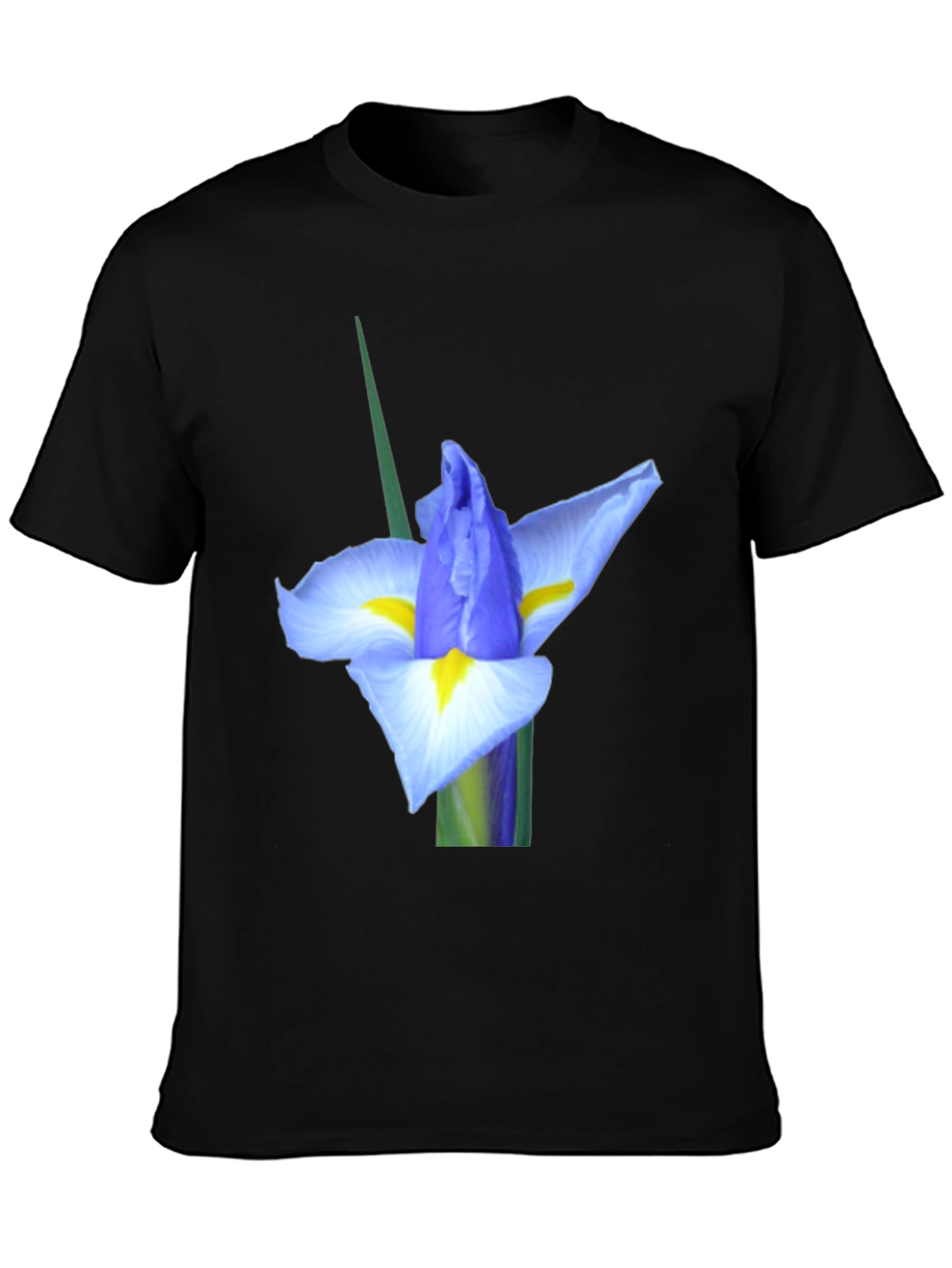 Iris Flower Graphic Tee - Black