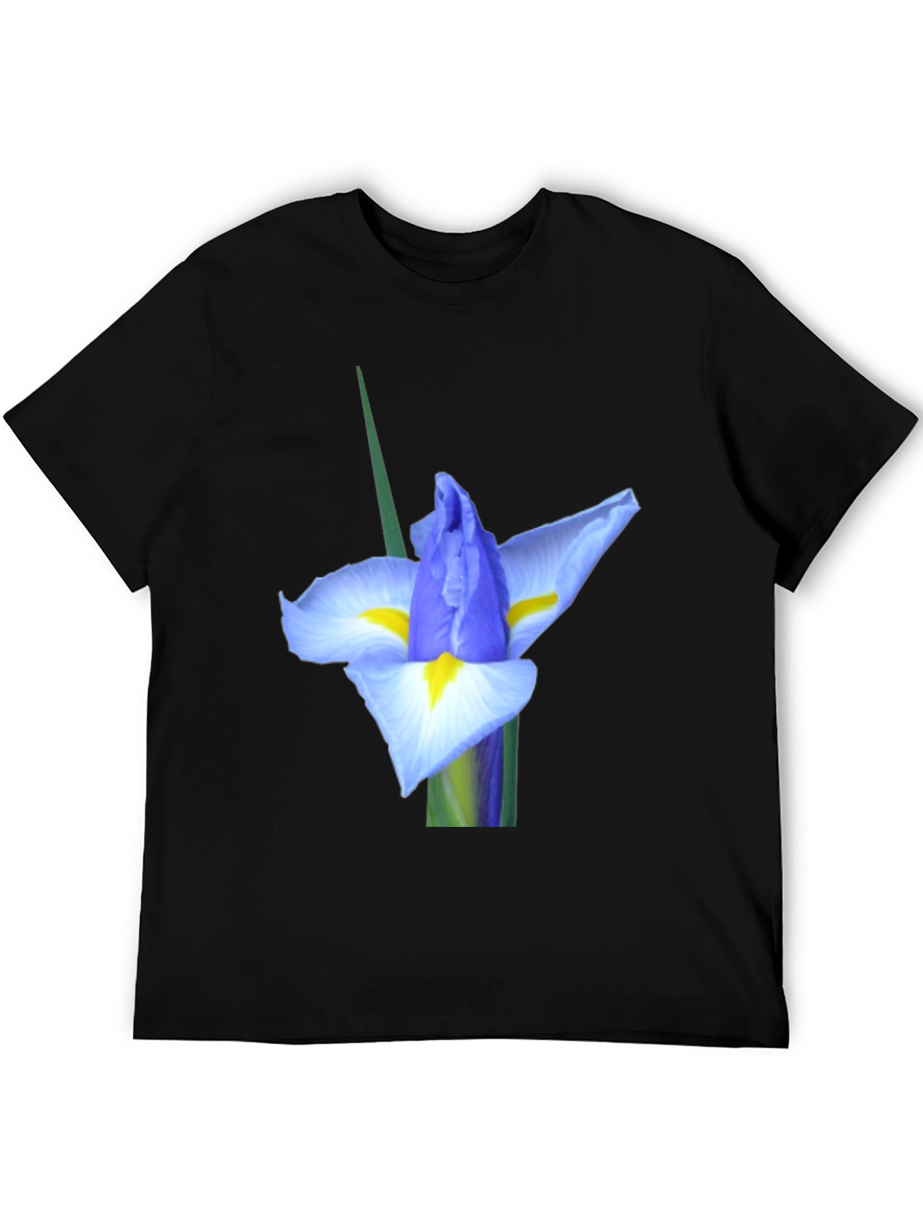 Iris Flower Graphic Tee - Black