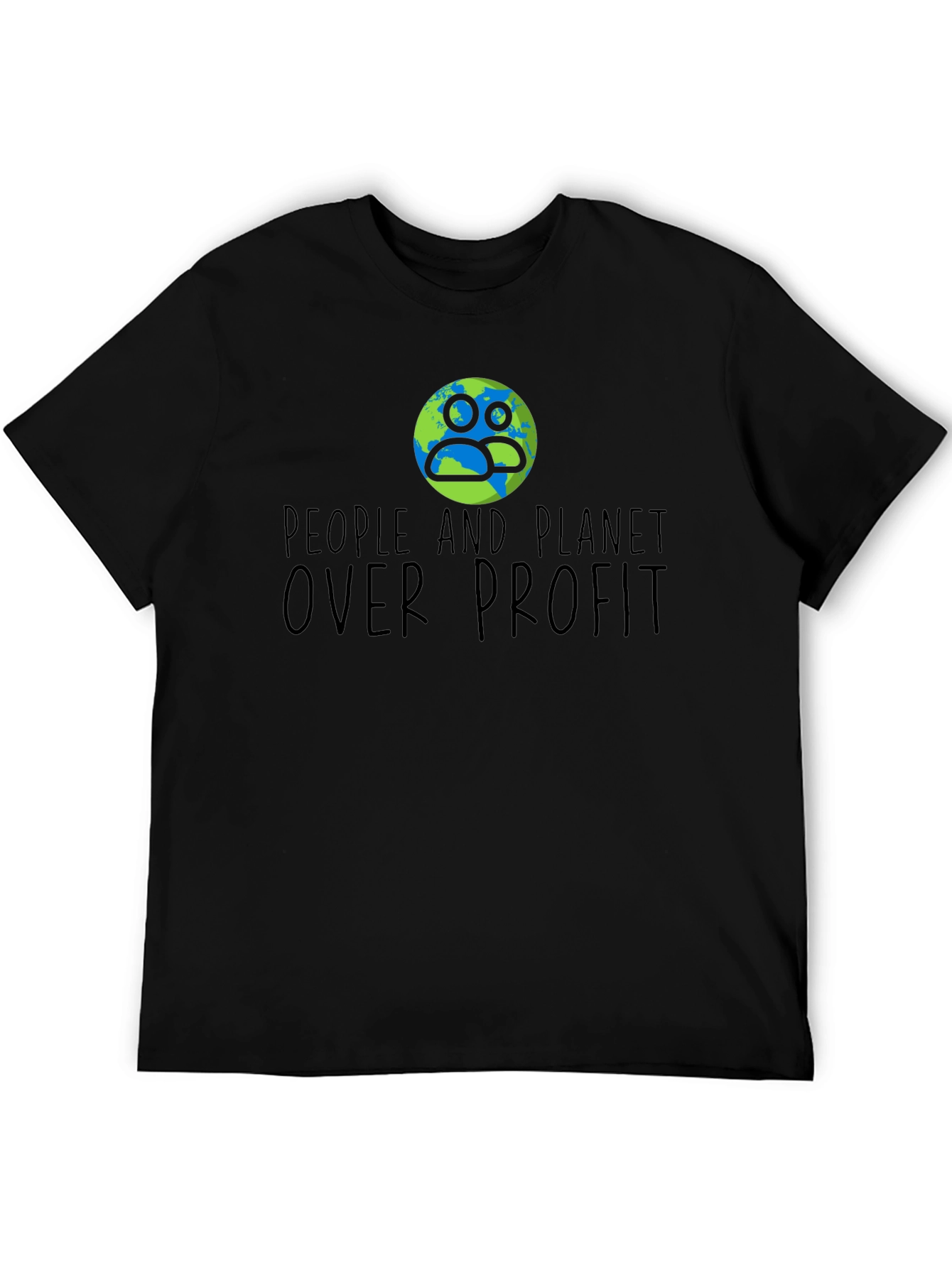 People and Planet Over Profit Black T-Shirt