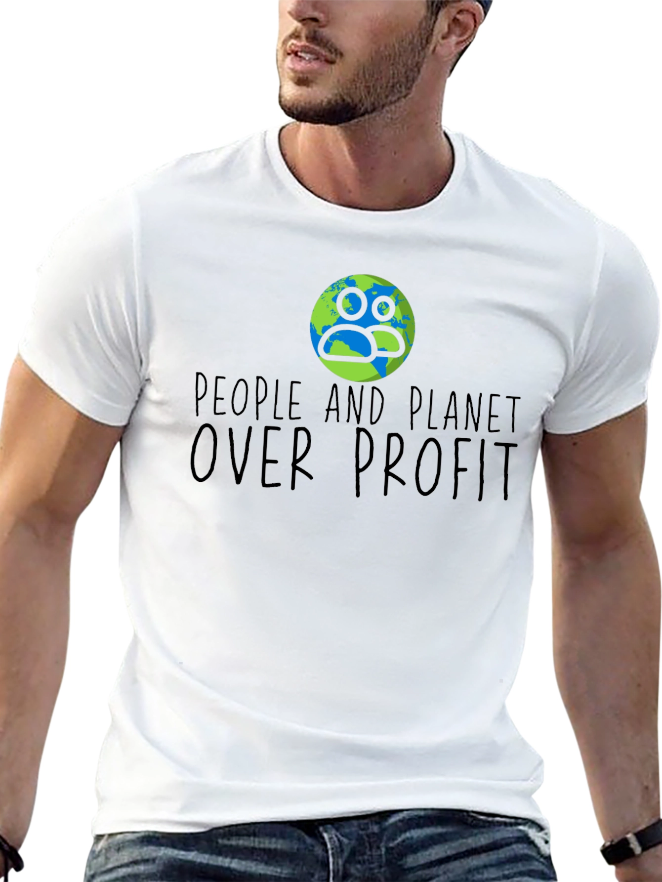People and Planet Over Profit Black T-Shirt