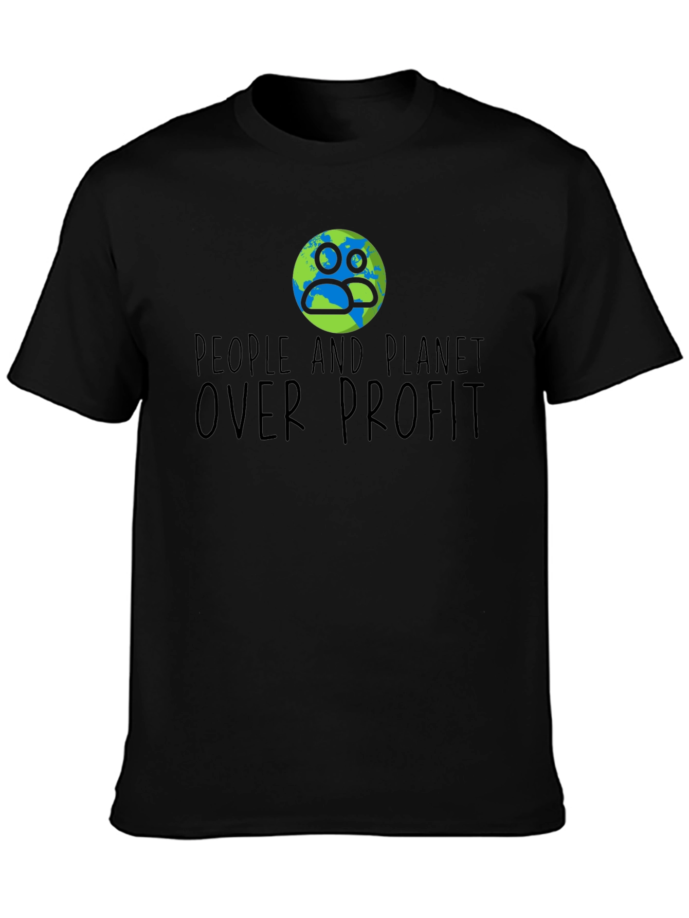 People and Planet Over Profit Black T-Shirt
