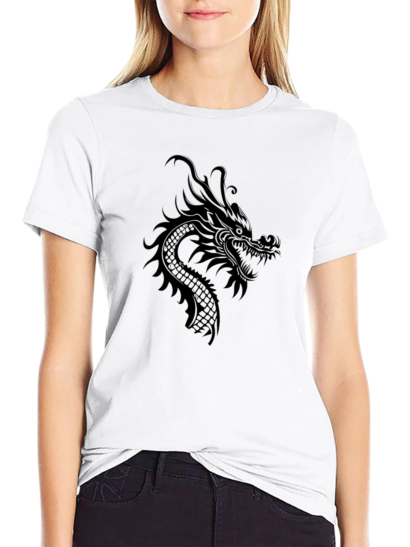 Black Dragon Graphic Tee - Mens Casual Shirt