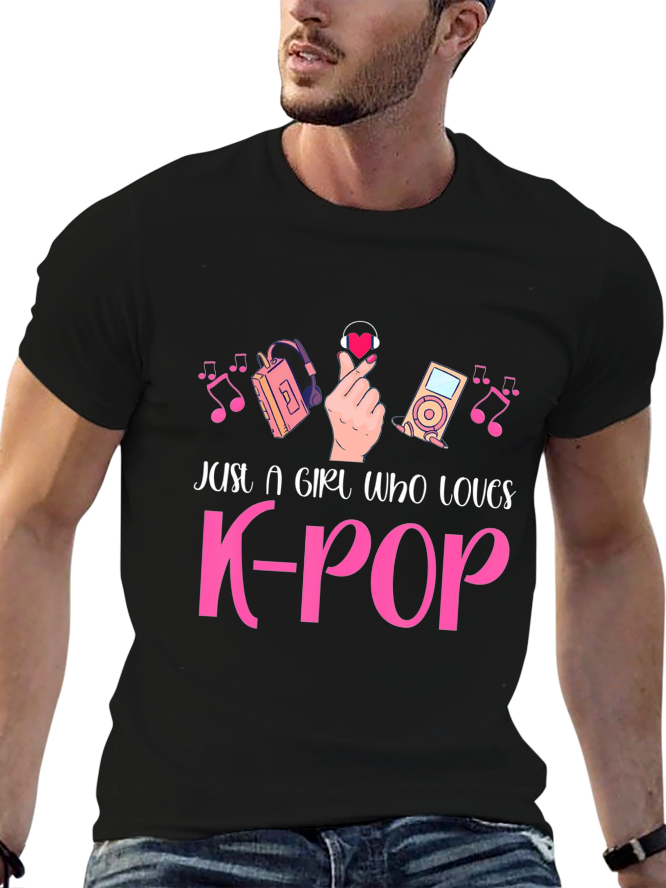 K-Pop Music Fan Black T-Shirt