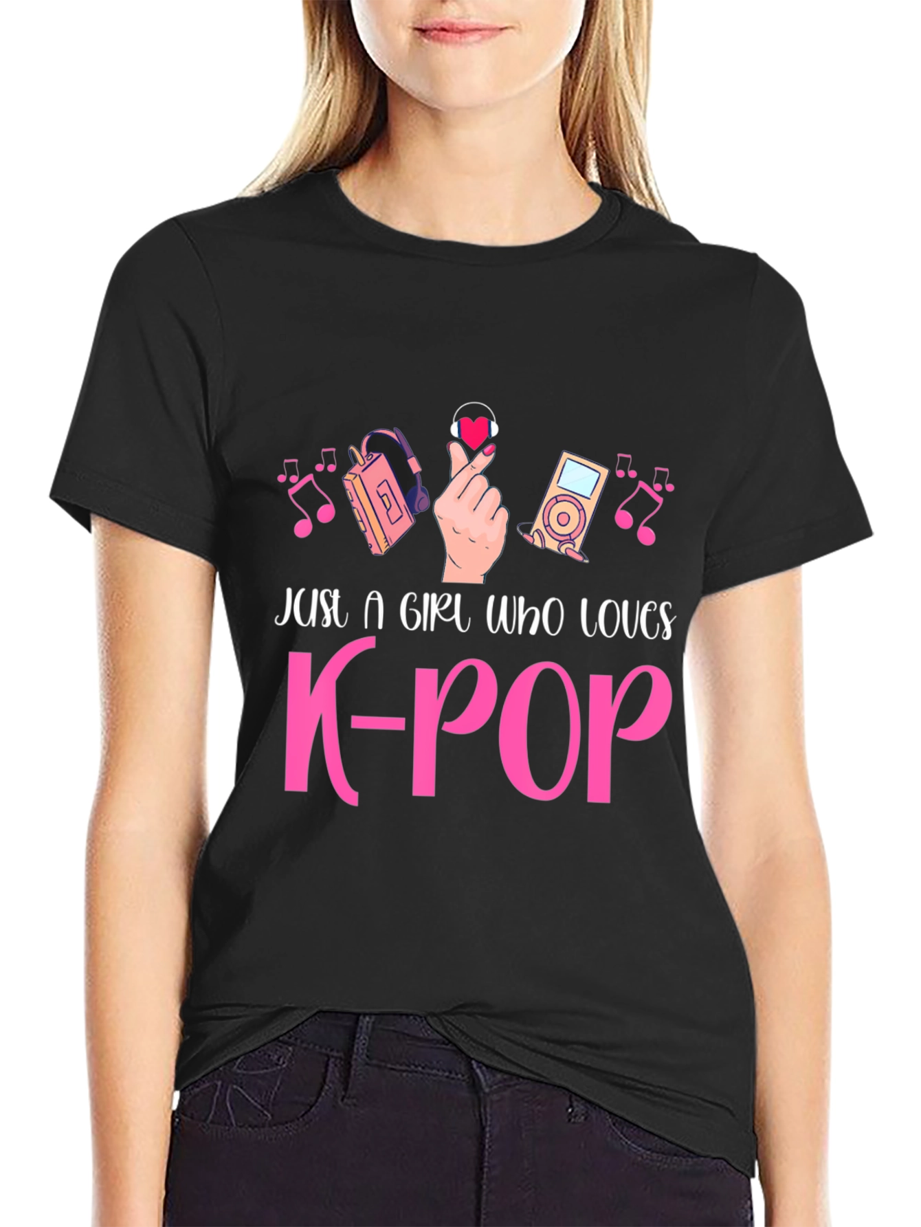 K-Pop Music Fan Black T-Shirt
