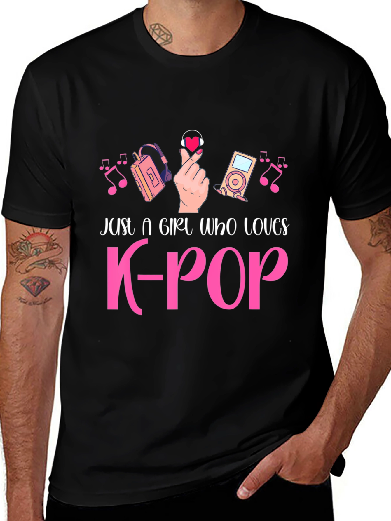 K-Pop Music Fan Black T-Shirt