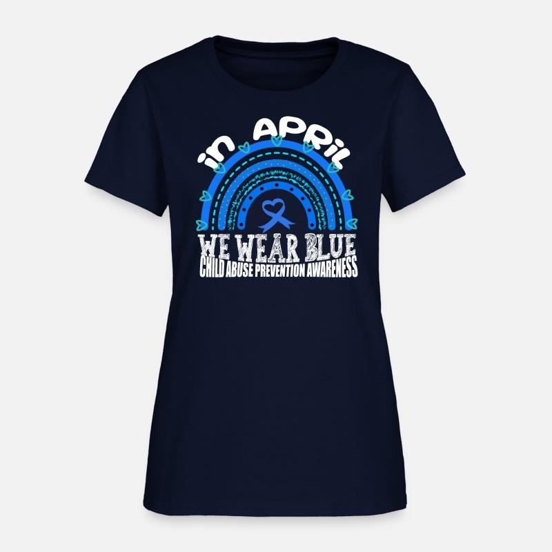 In April We Wear Blue Cool Child Abuse Awareness