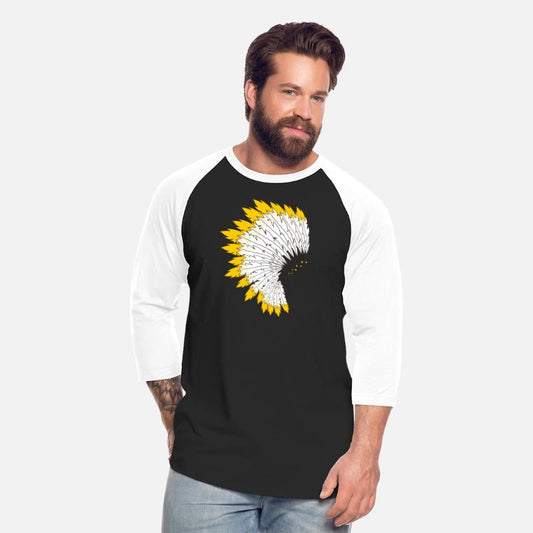 indian chief with yellow feather crown