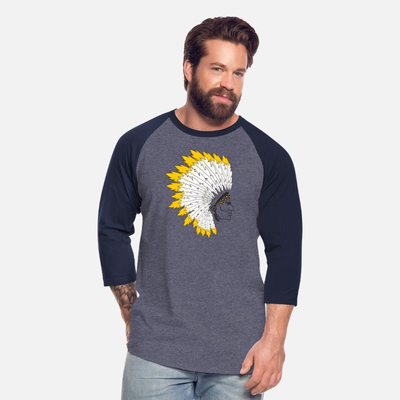 indian chief with yellow feather crown