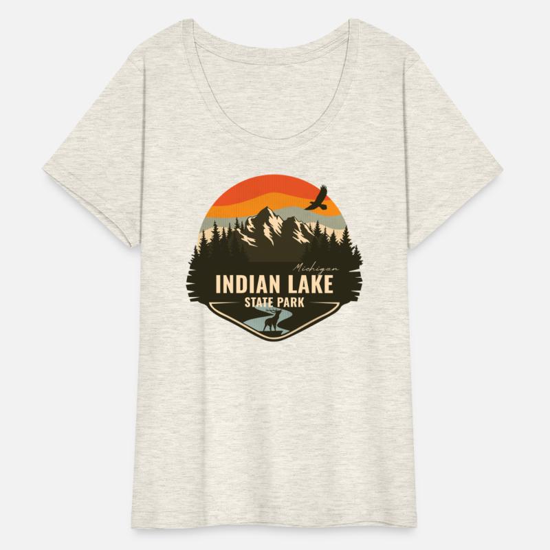 Indian Lake State Park Michigan MI Retro Badge